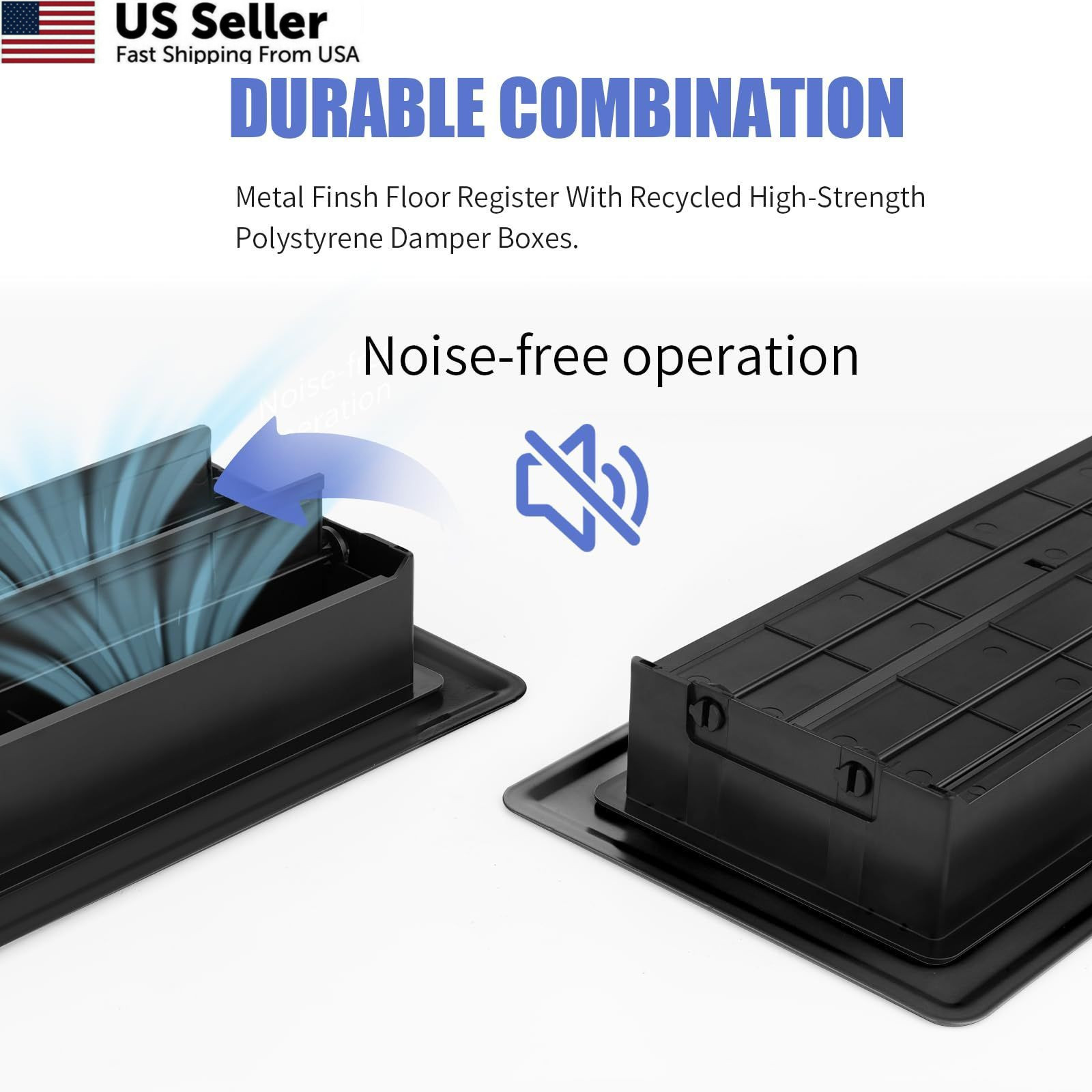 4×10 Floor Register, Black 4” X 10” 1 Pack, X 1 Pack