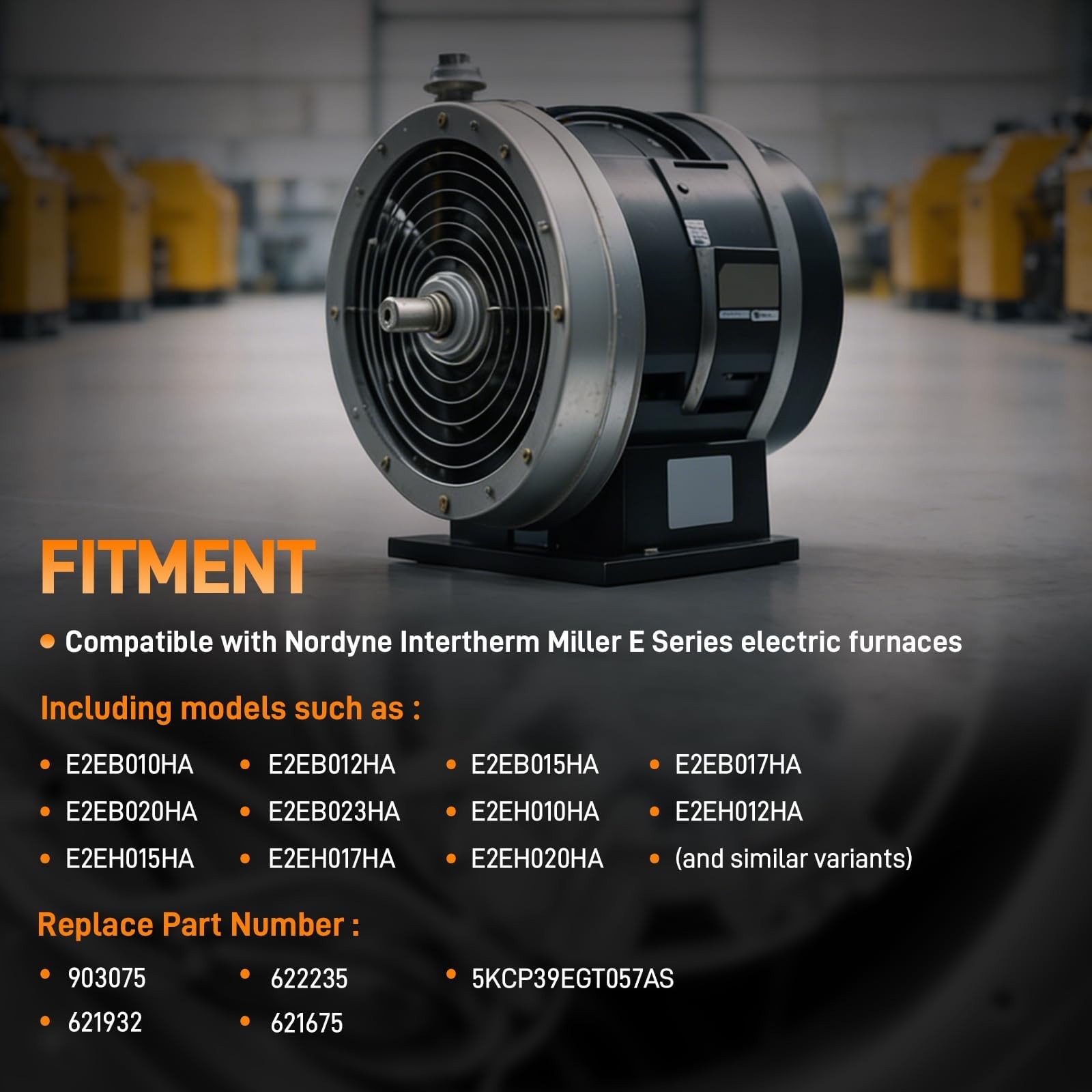903075 1/3HP Furnace Blower Motor For Nordyne Intertherm Miller E Series 4-Speed