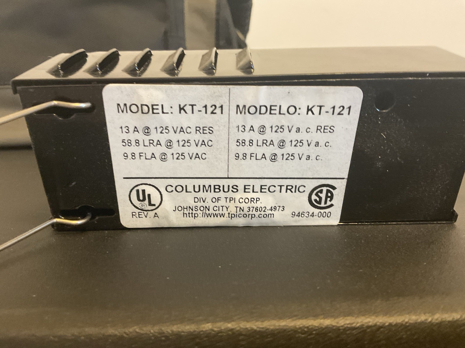 2 Columbus Electric KT-121 & 2E817 Heating Thermostat Dial Control, Corded 125V