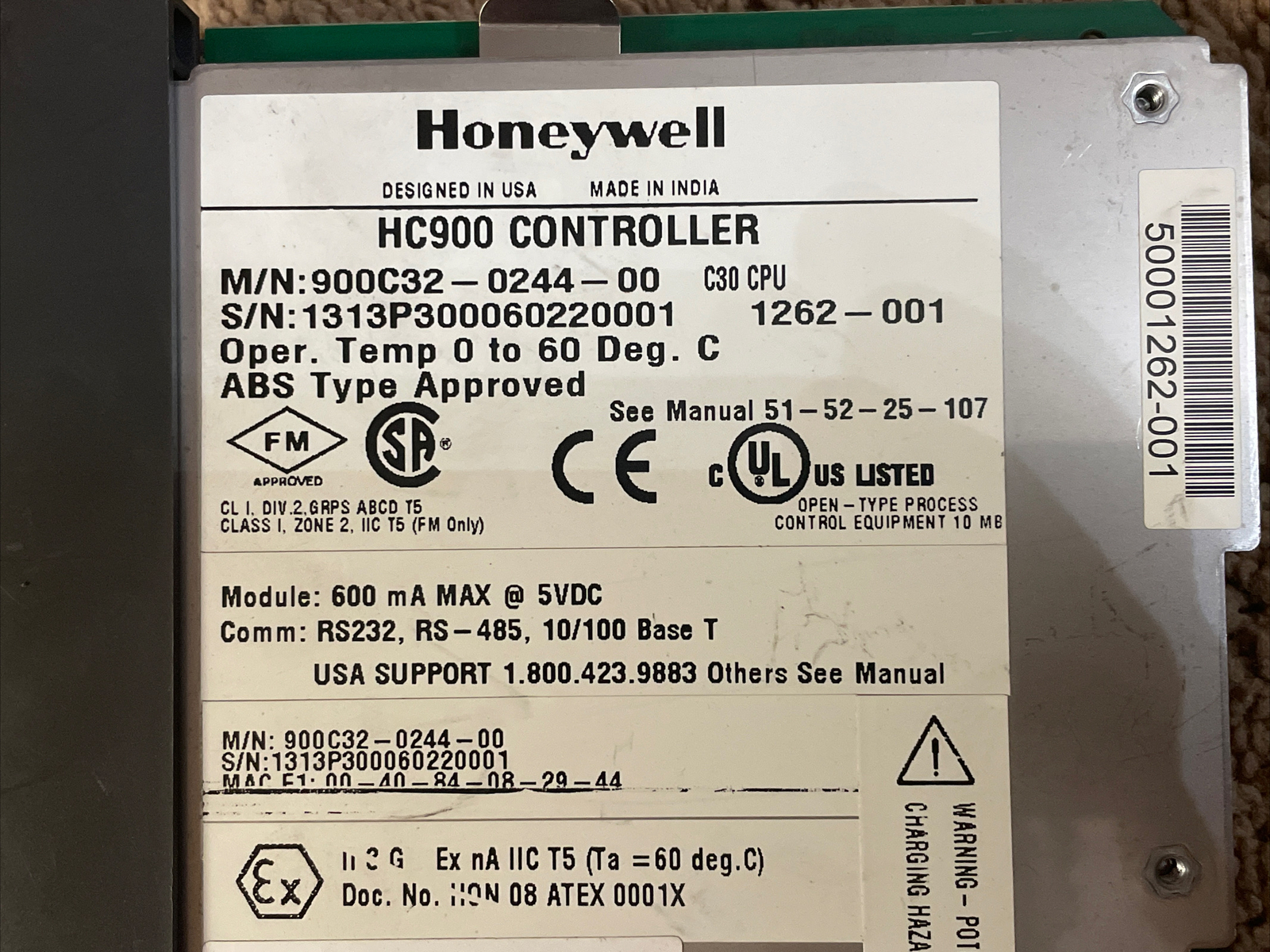 Refurbish HONEYWELL HC900 Controller, M/N: 900C32-0244-00