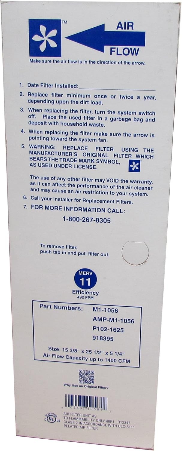 2 Pack M1-1056 16x25x5 MERV 11 Air Furnace Filters FC100A1029 X6670