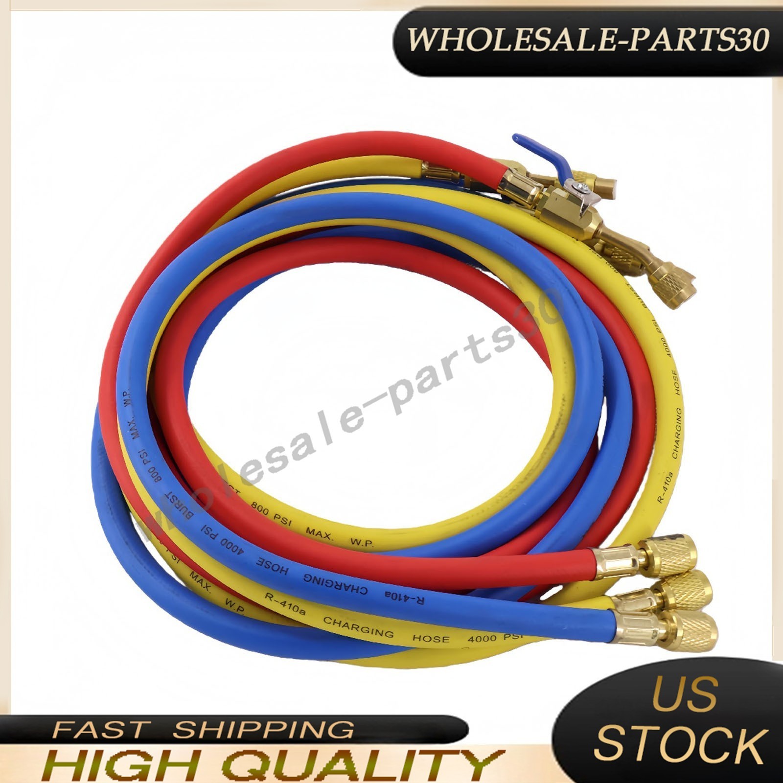 For 29986 Plus II 72″ HVAC Charging Hose Set 1/4″ (3-Pack) NEW USA