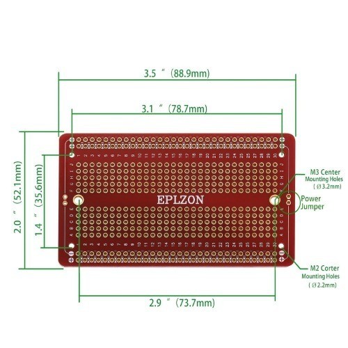 Gold Plated Solderable Breadboard PCB Board DIY Electronics Arduino Color: Red