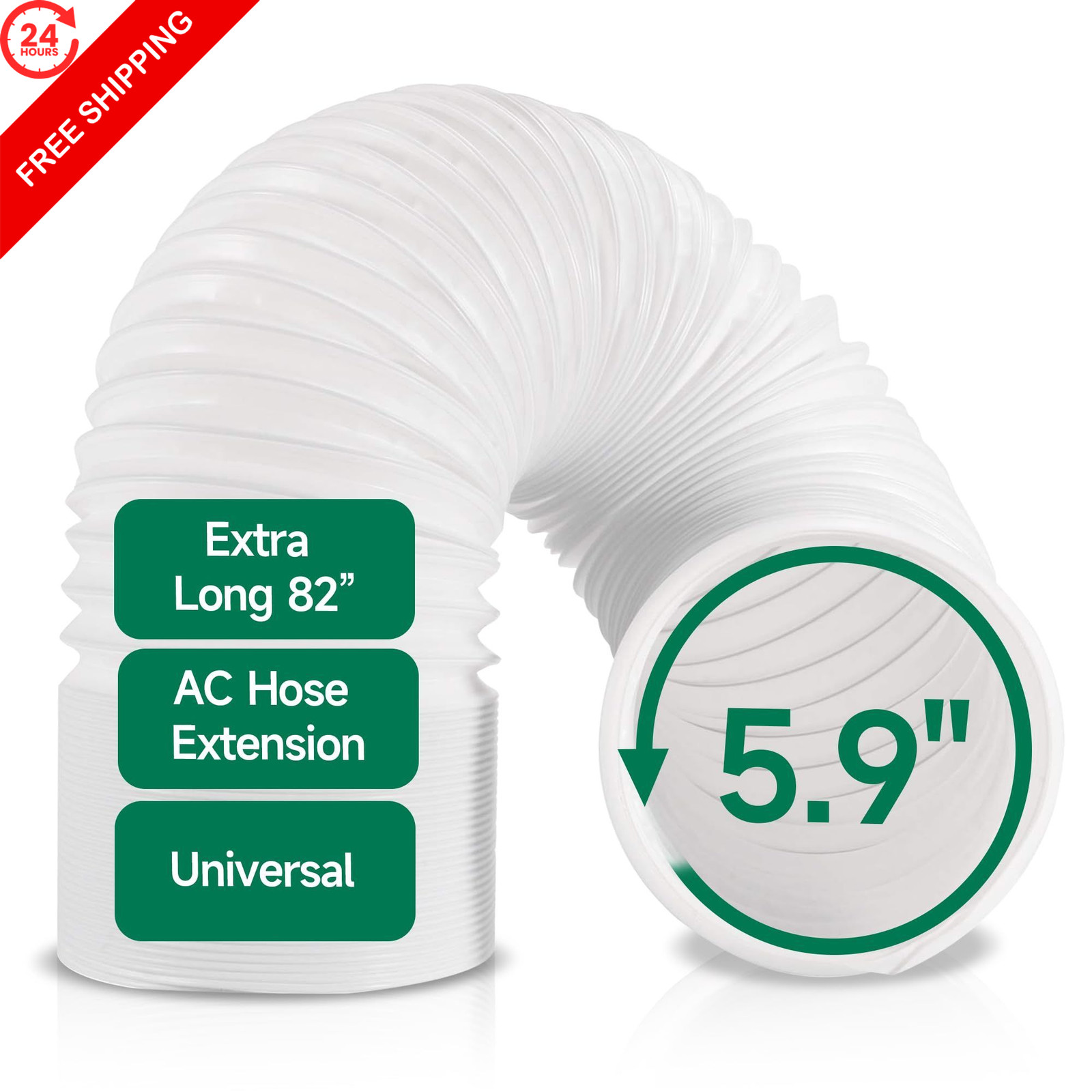 Plusluck Portable Air Conditioner Hose, 5.9″Diameter & 5.9inch, White