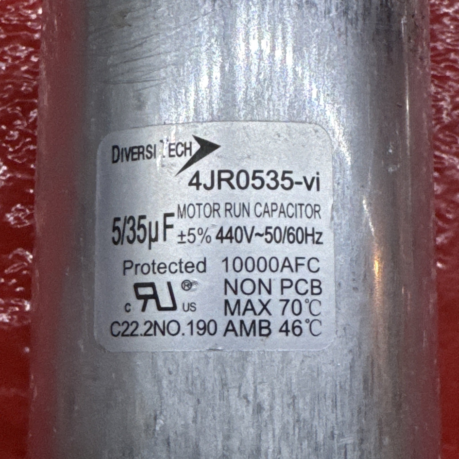 Diversitech 4JR0535 Motor Round Dual Run Capacitor 35 + 5 uf MFD 440 Volt