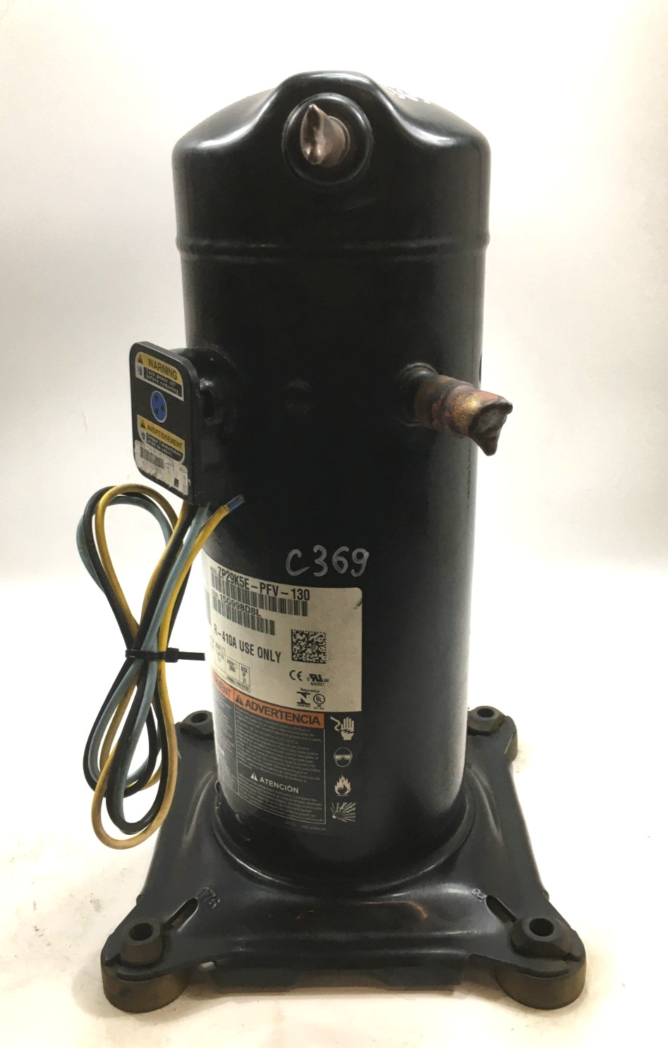 Copeland 2.5 Ton Scroll Compressor ZP29K5E-PFV-130 R410A 208/230V 1 PH used C369