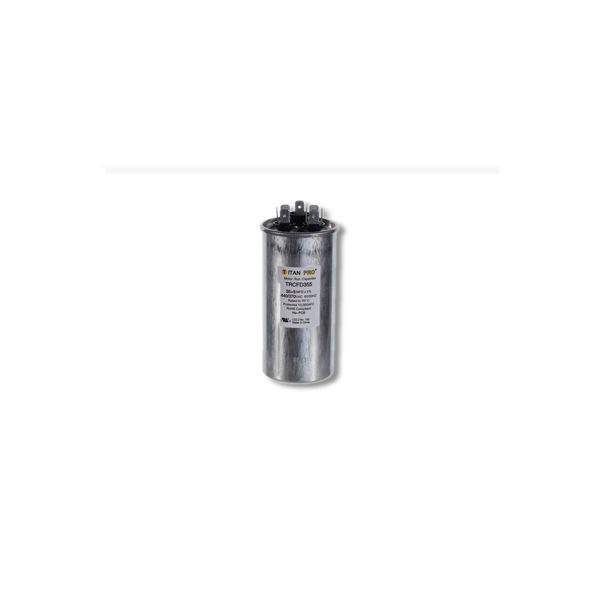 Titan Pro 35+5 MFD 440 V Round Run Capacitor TRCFD355