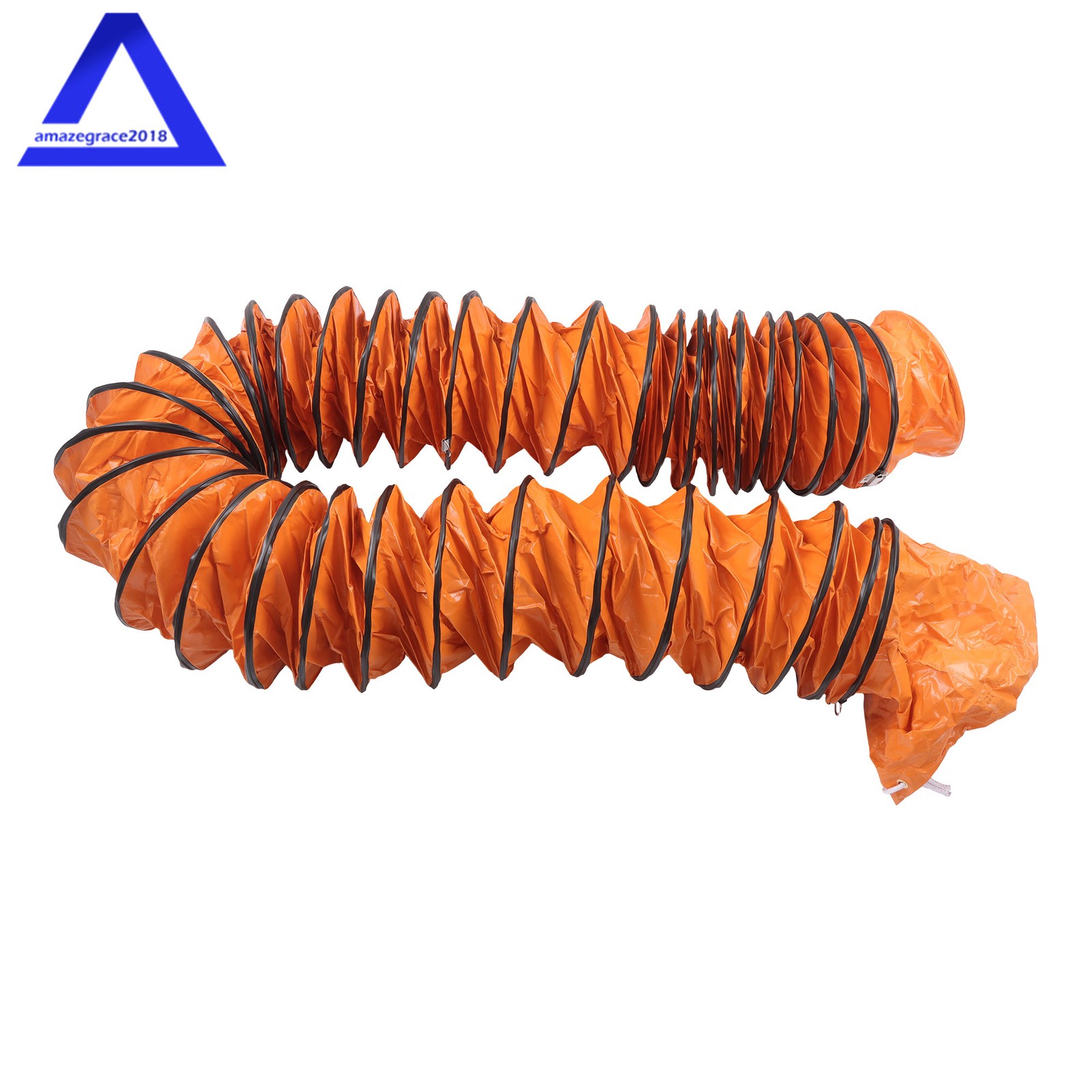 PVC Flexible Duct Hose for Ventilator Blower Fan w/ Rope & D-Ring 10″ × 25FT