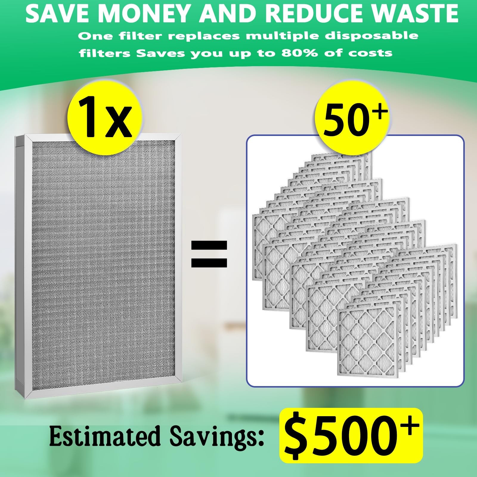 20x25x4 Air Filter, MERV11 Rated Electrostatic 20″ x 25″ x 4″, silver