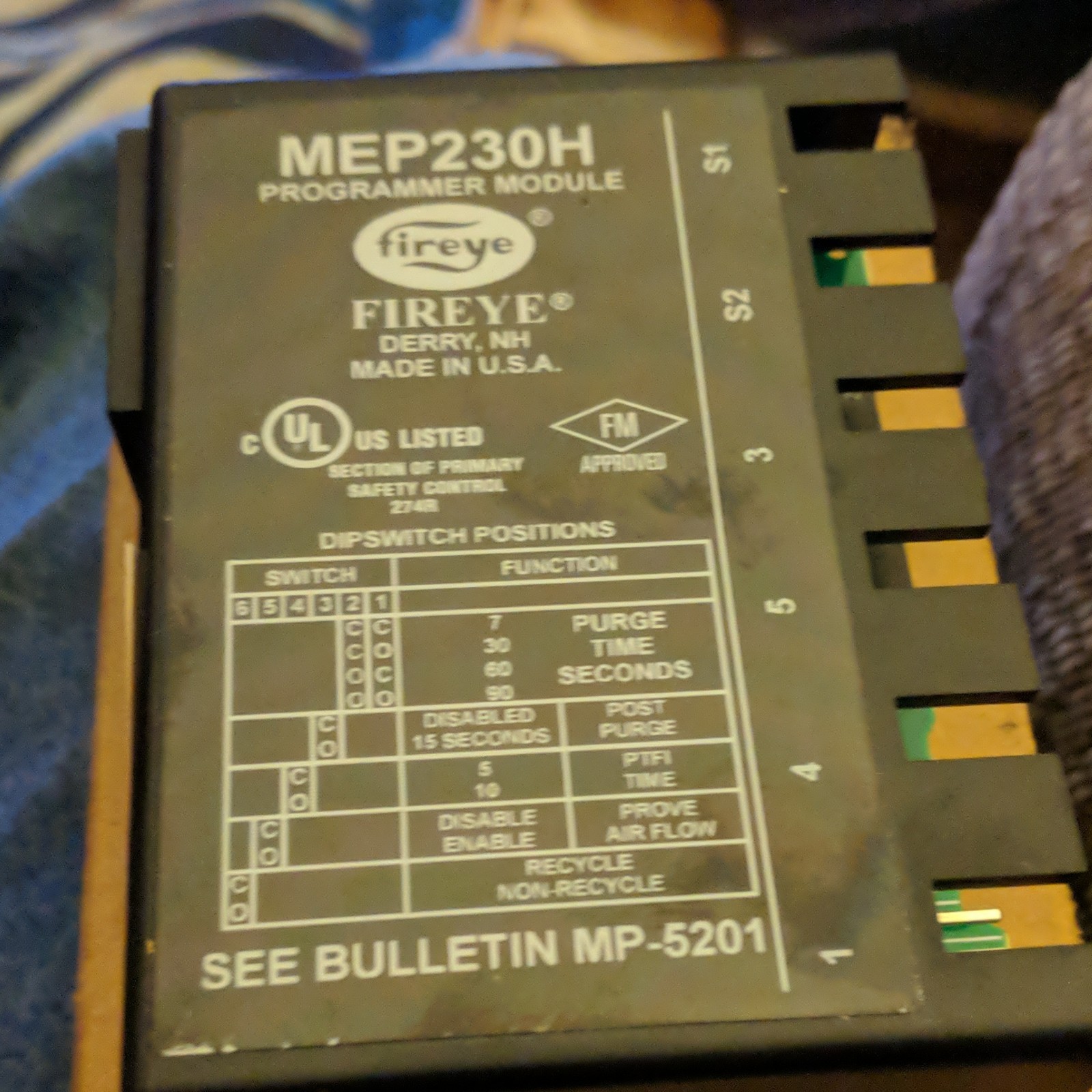 Fireye Programmer Module MEP230H Selectable Timing 8 Sec Pilot Stabilization