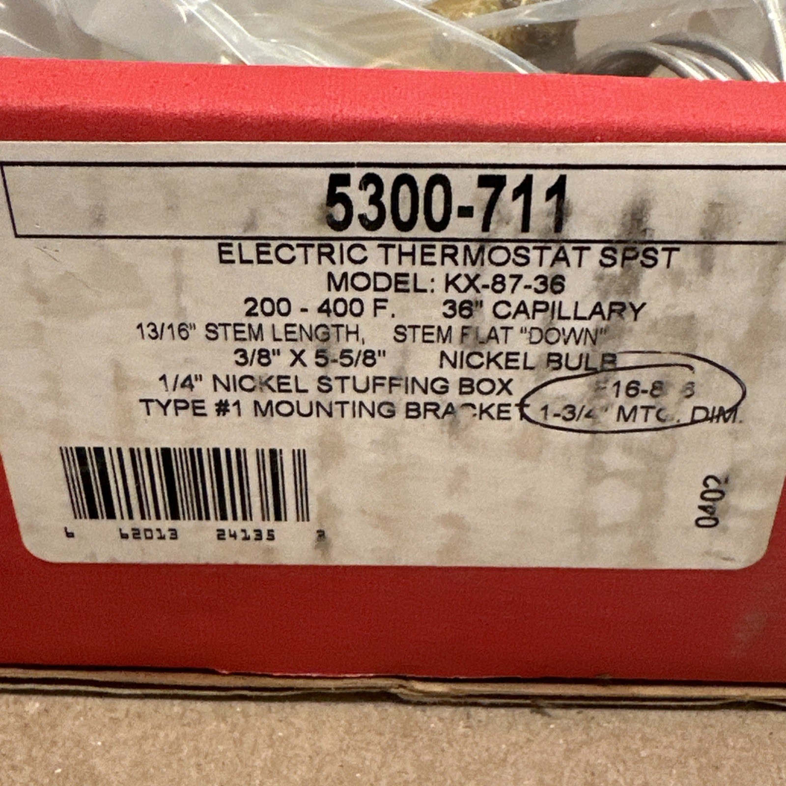 Robertshaw 5300-711 Elec Cook Control, Tstat, 200-400 Range