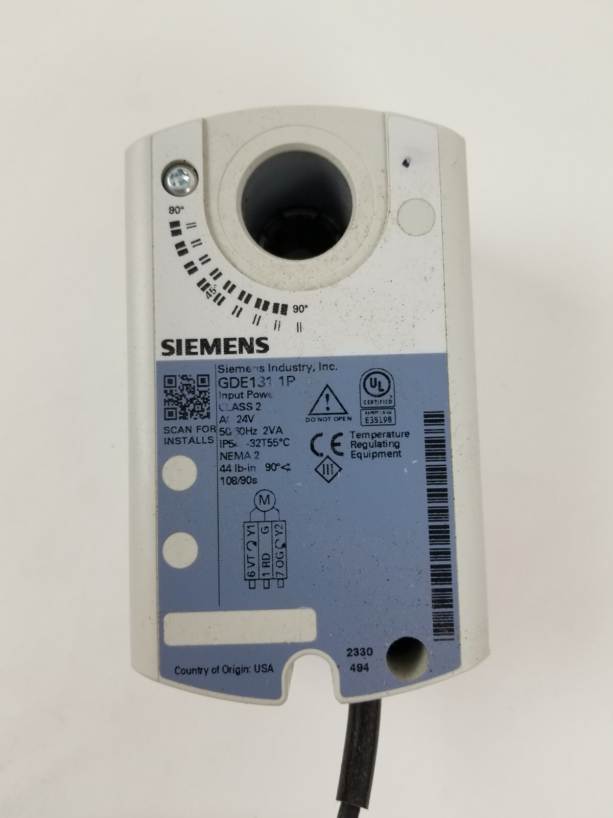 Siemens GDE131.1P OpenAir Actuator NSR 44in-lb 24Vac 3P 50/60Hz NEW