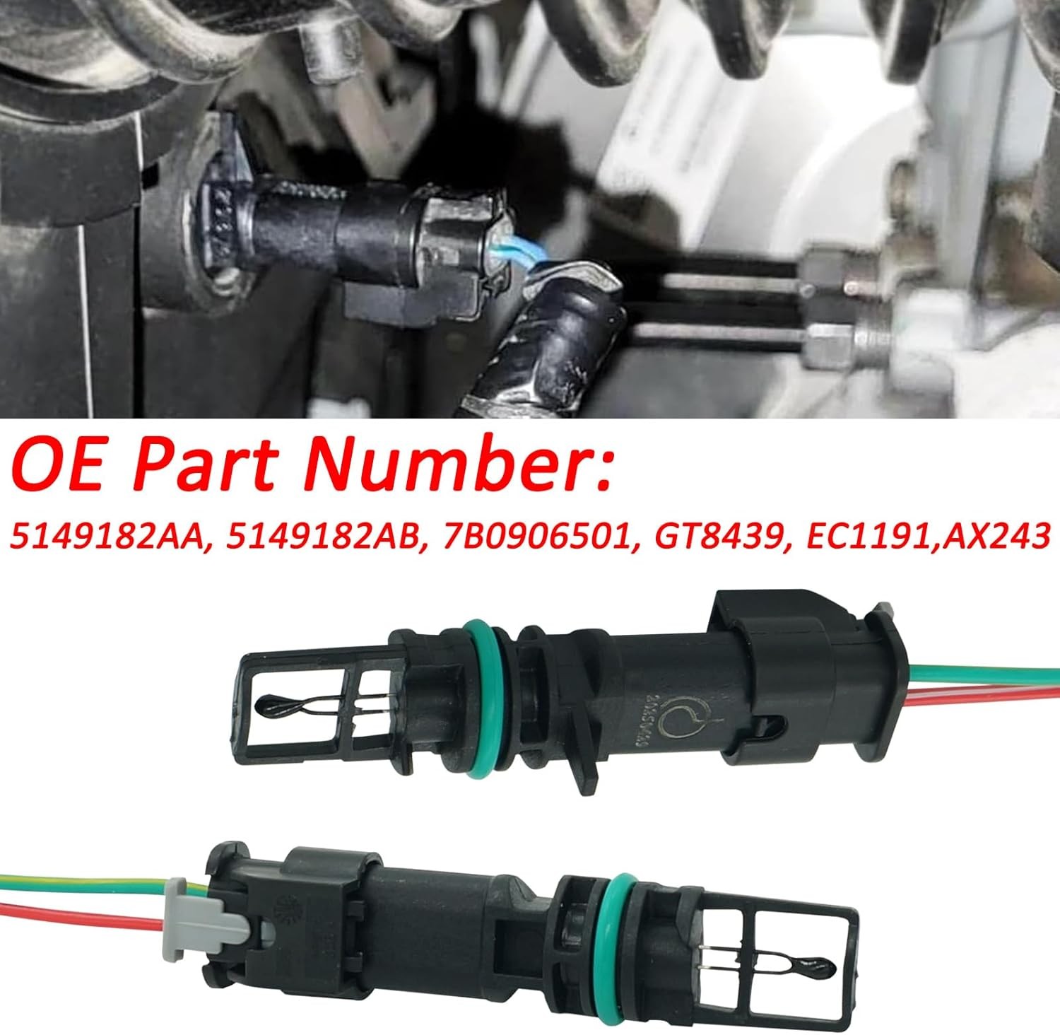 Air Charge Temperature Sensor & Connector Harness Pigtail for Chrysler Dodge Ave