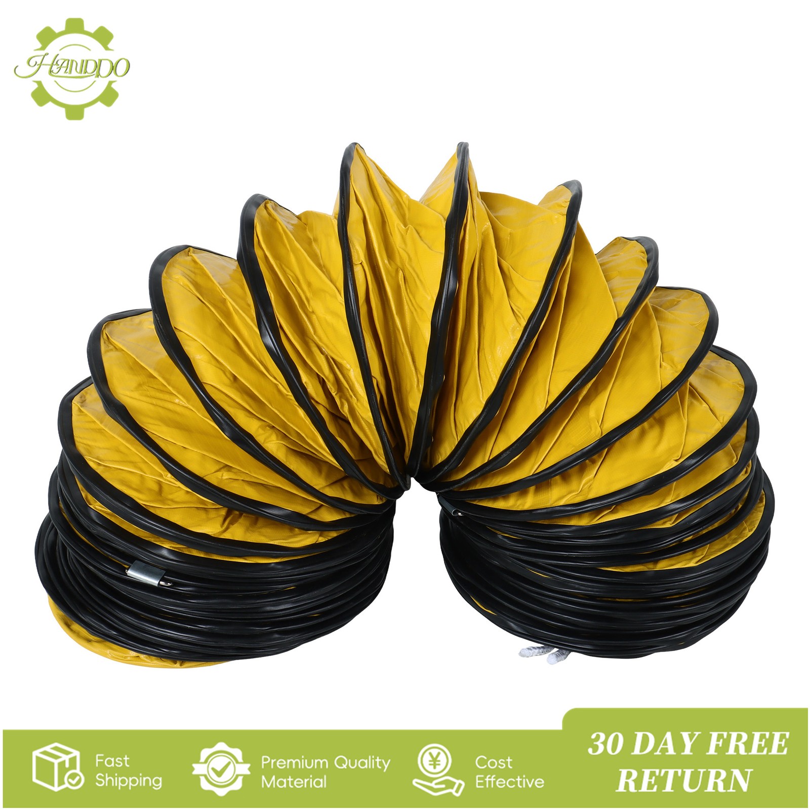 8″×25ft PVC Flexible Duct Hose, HVAC Duct Hosing Flame Retardant for Ventilator