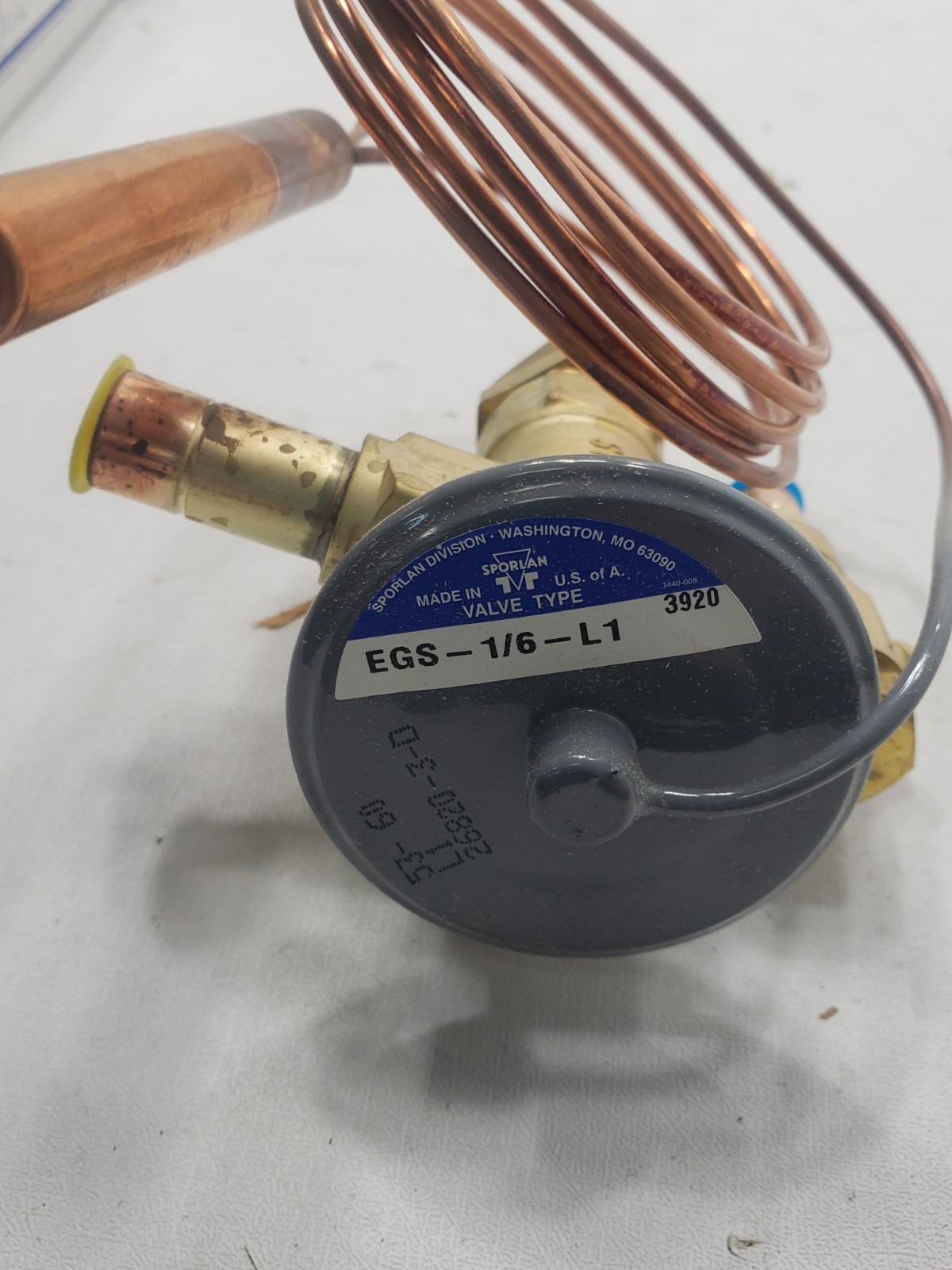 Sporlan EGS-1/6-L1 Thermostatic Expansion Valve 3/8 x 1/2 ODF 164849 3920/26920