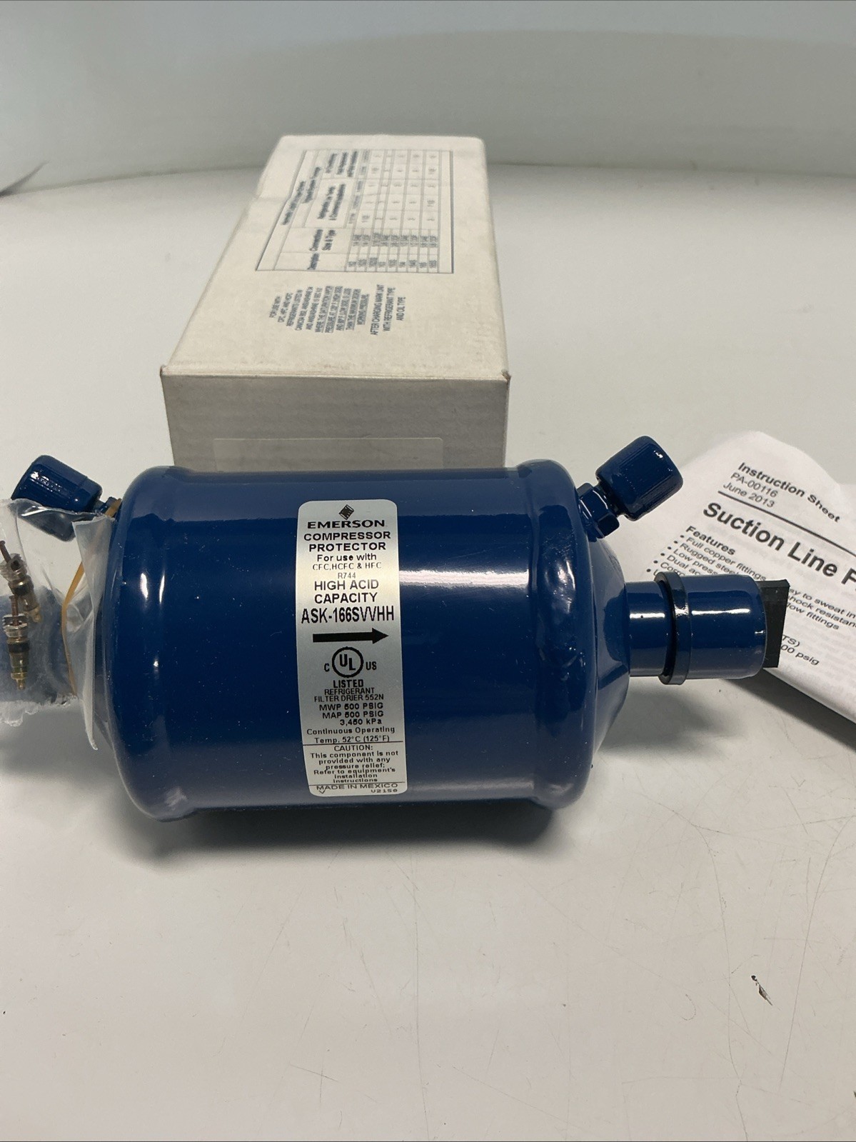 NEW, EMERSON, ASK 16 6 SVV HH, 3/4″ SUCTION LINE FILTER DRIER, 3/4” ODF. (22J-3)