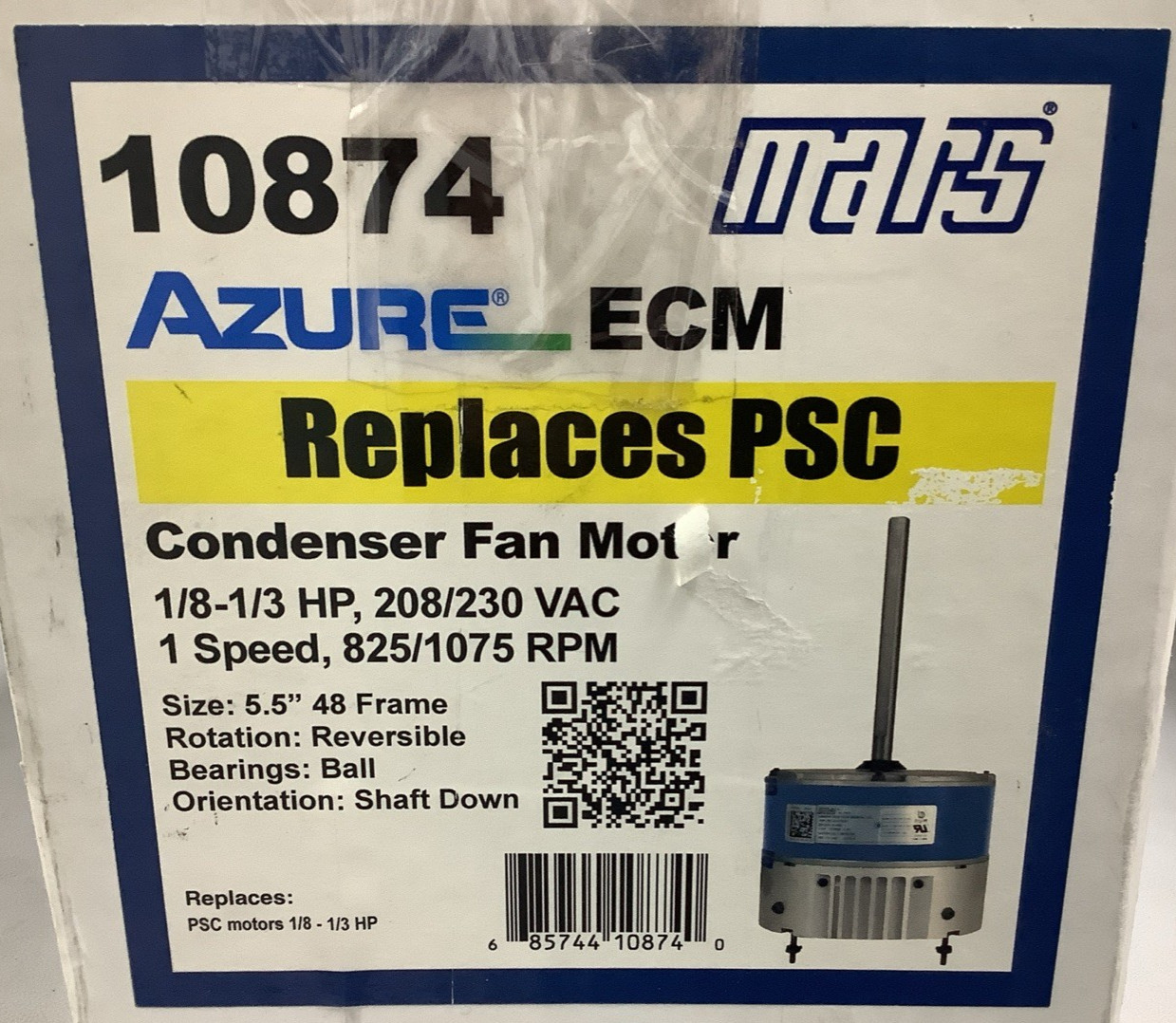 Mars 10874 Digi-Motor Condenser Fan Motor Multi-HP 825/1075RPM 208-230VAC(R106)
