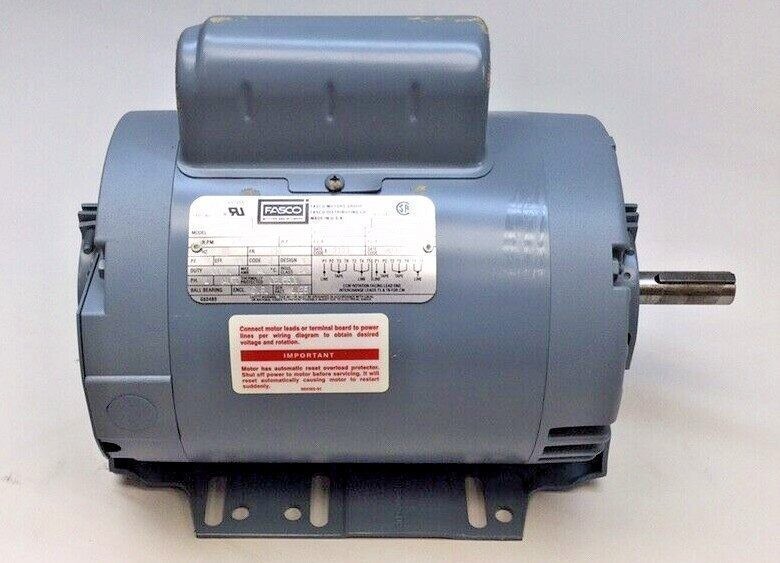 Fasco D6068 Motor 1HP 115/208-230V 60HZ 3450RPM 1 Speed