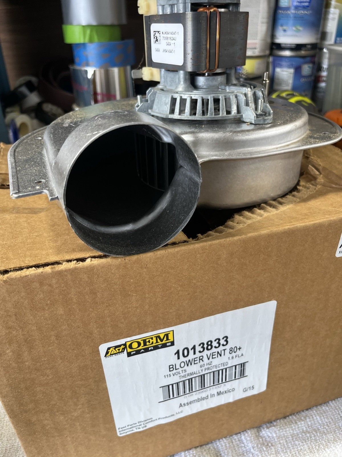 Blower Vent 80+ 115 Volts 60HZ 1.6FLA Thermally Protected 1013833