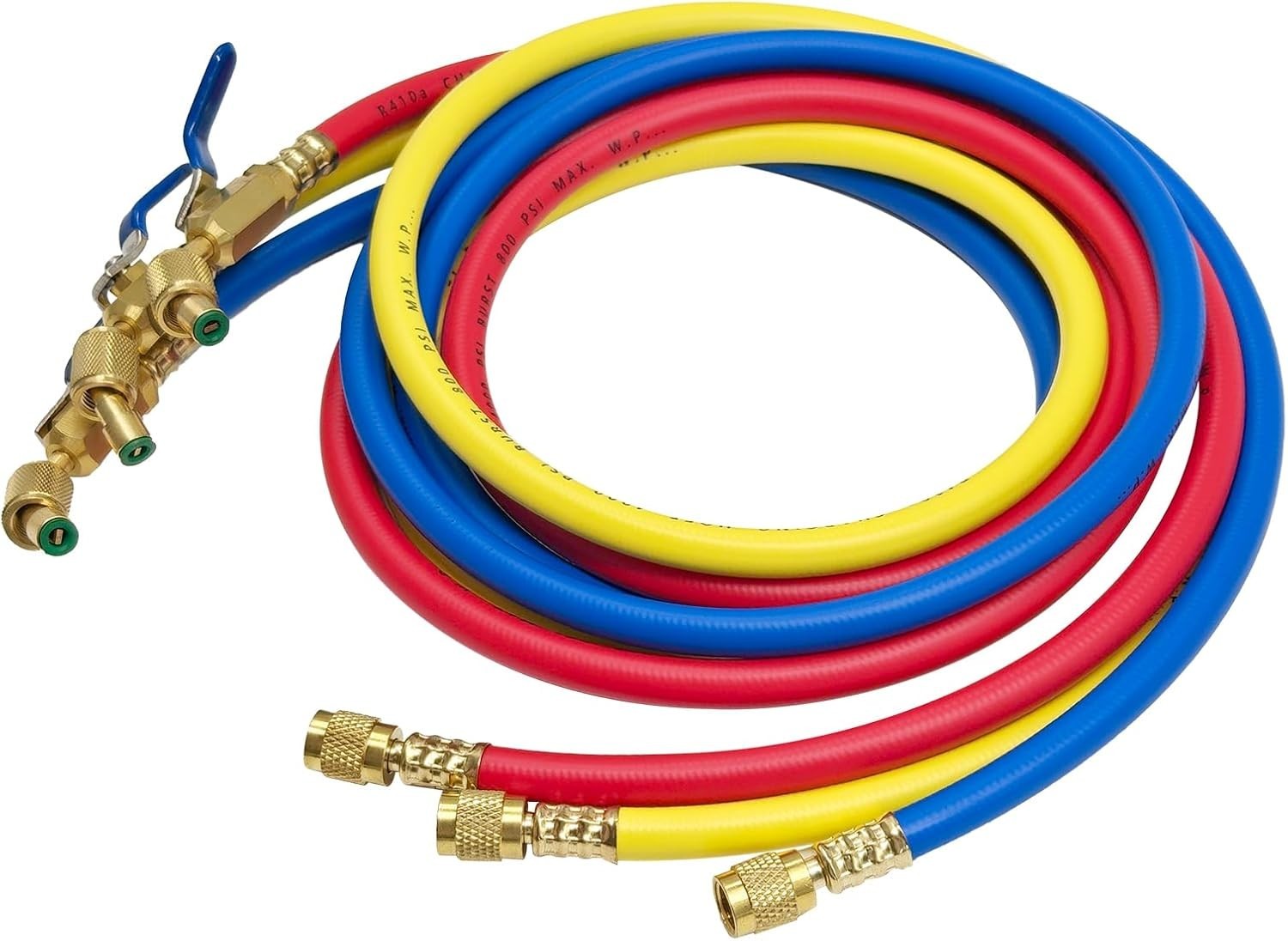 Yellow Jacket 29986 Plus II 1/4″ Hose with Compact Ball Valve, 72″ (Pack of 3)!