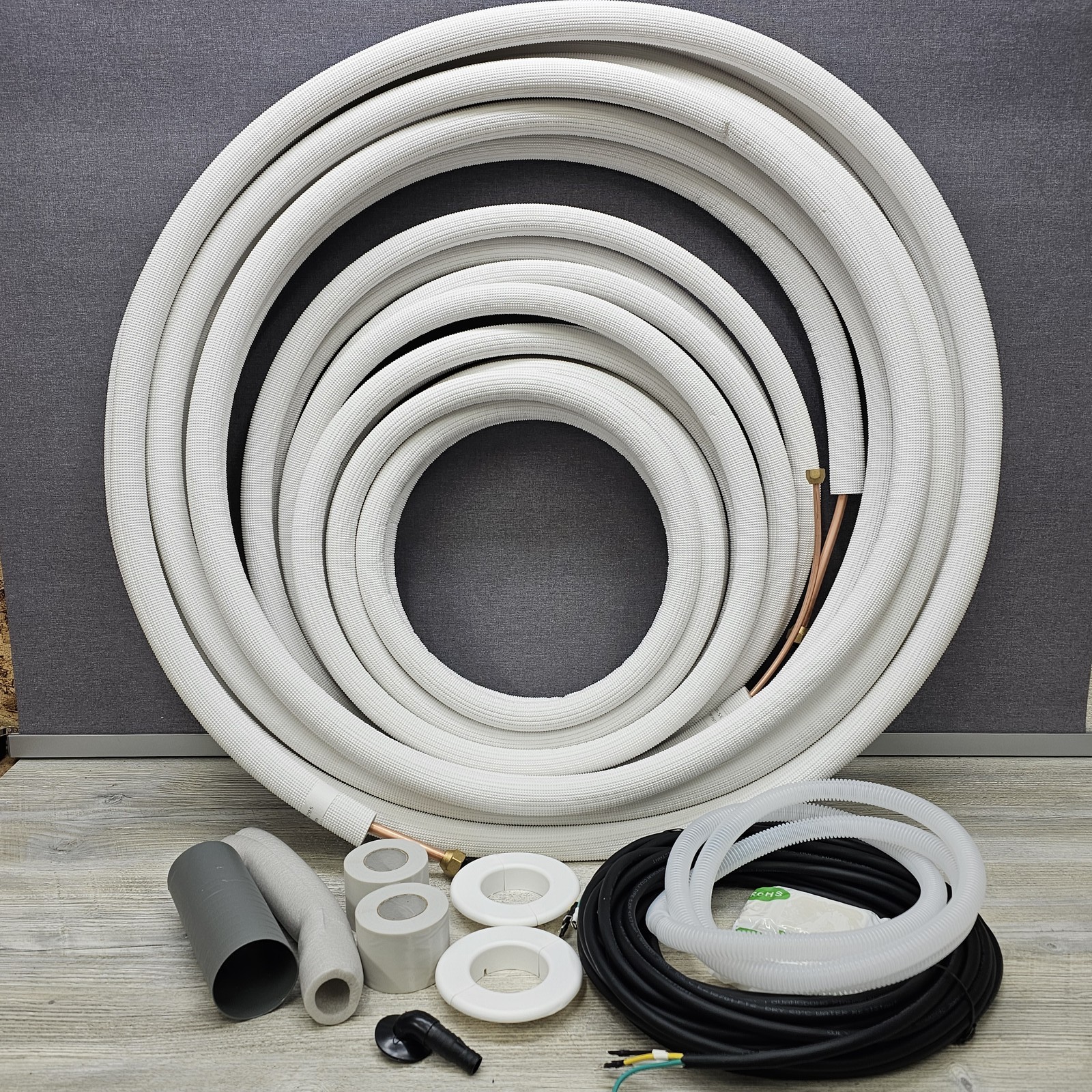 DELLA 50 Ft. Refrigerant Line Set 1/4″ & 3/8″ for Mini-Split AC HVAC Systems