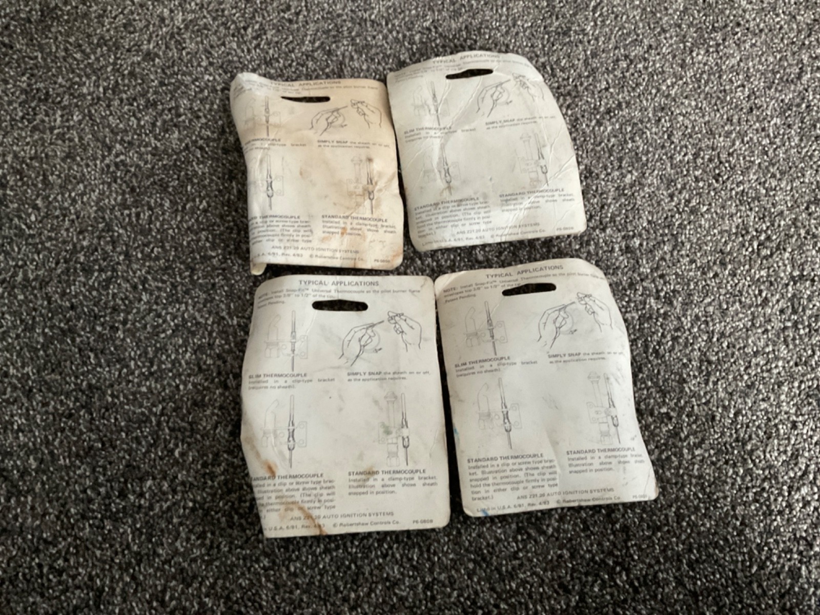 Lot of 4 Robertshaw thermocouple 1980-036 new