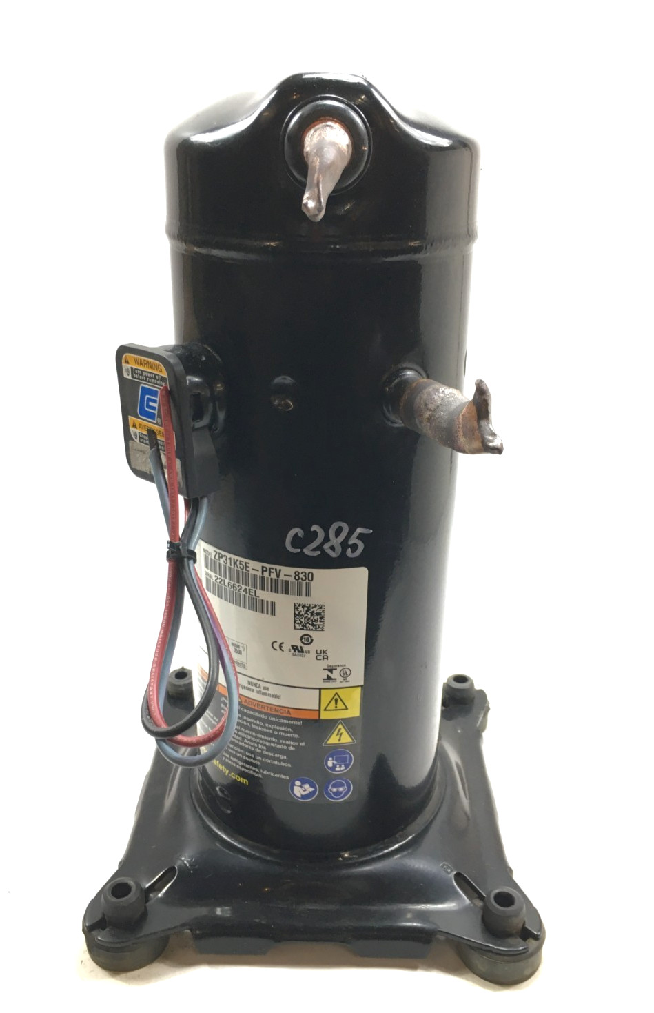 Copeland 2.5 Ton Scroll Compressor ZP31K5E-PFV-830 R410A 230V 1 PH used #C285