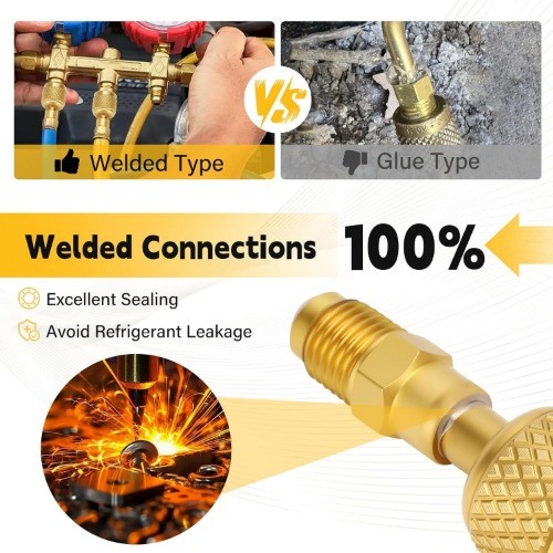 Refrigerant Adapter of Brass Soldered, 1/4″ SAE Female to 1/4″ SAE Male Reverse
