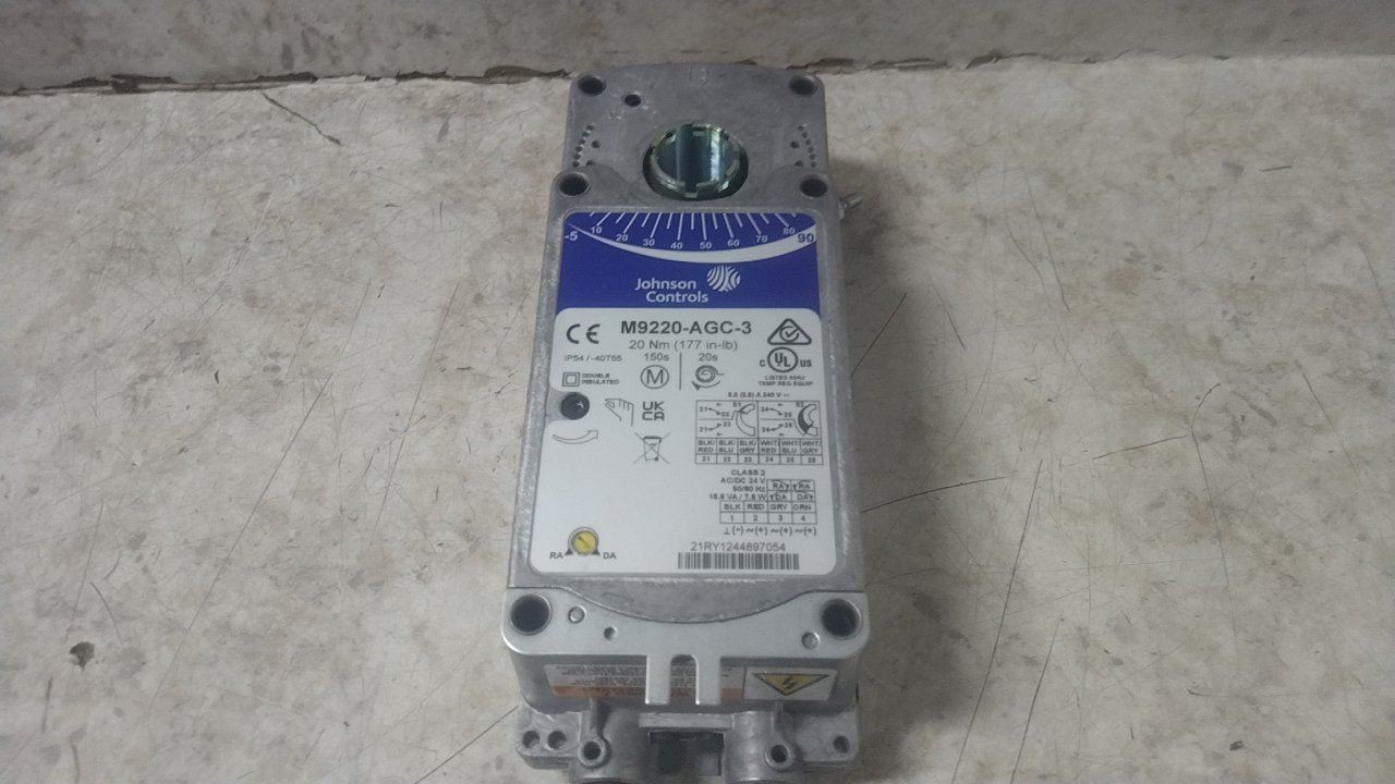 Johnson Controls M9220-AGC-3 24VAC/DC 177 In-Lb Torque Spring Return Actuator