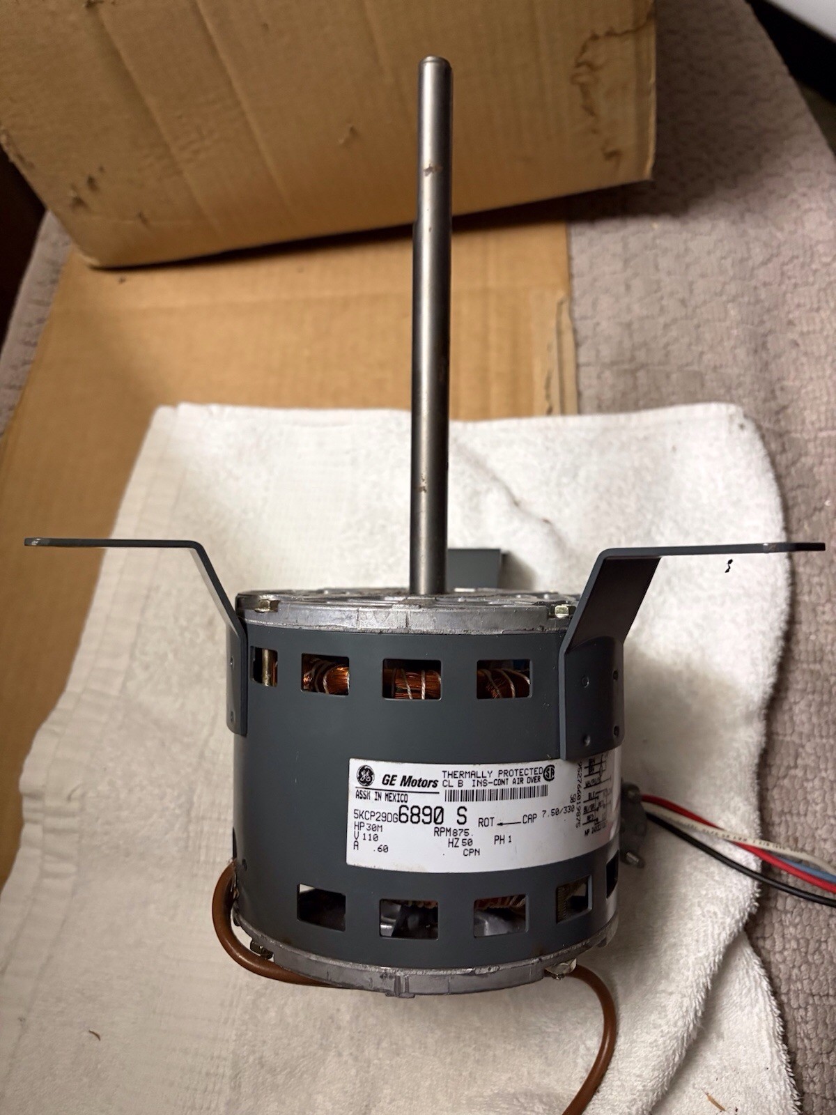 GE Motors Blower Motor 5KCP29DG6890S 5KCP29DG4243BS 110V 0.60A 1PH
