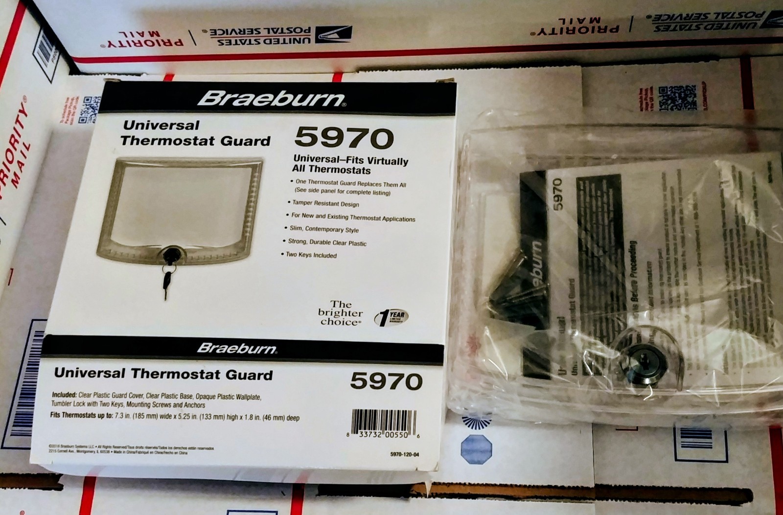 Braeburn 5970 NEW Universal Thermostat Guard Cover Lockable