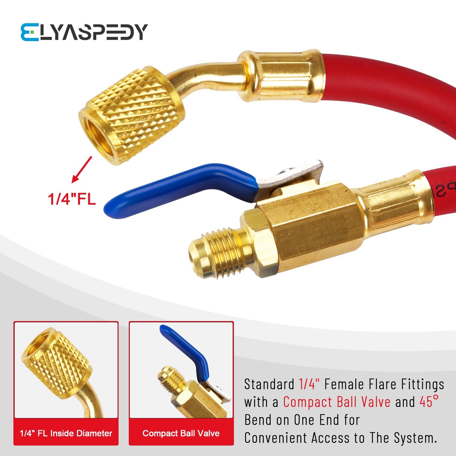 3 PCS Upgrade 25980 1/4 Inch ID FlexFlow Low Loss Adapter Hoses 800 PSI