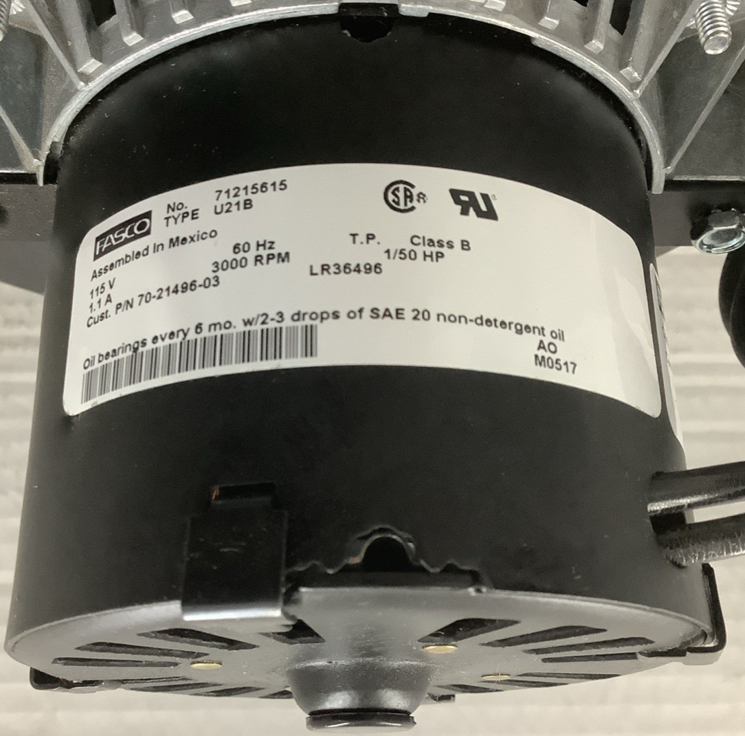 Fasco 71215615 70-21496-03 1/50HP 3000RPM Draft Inducer Blower Assembly (R106)