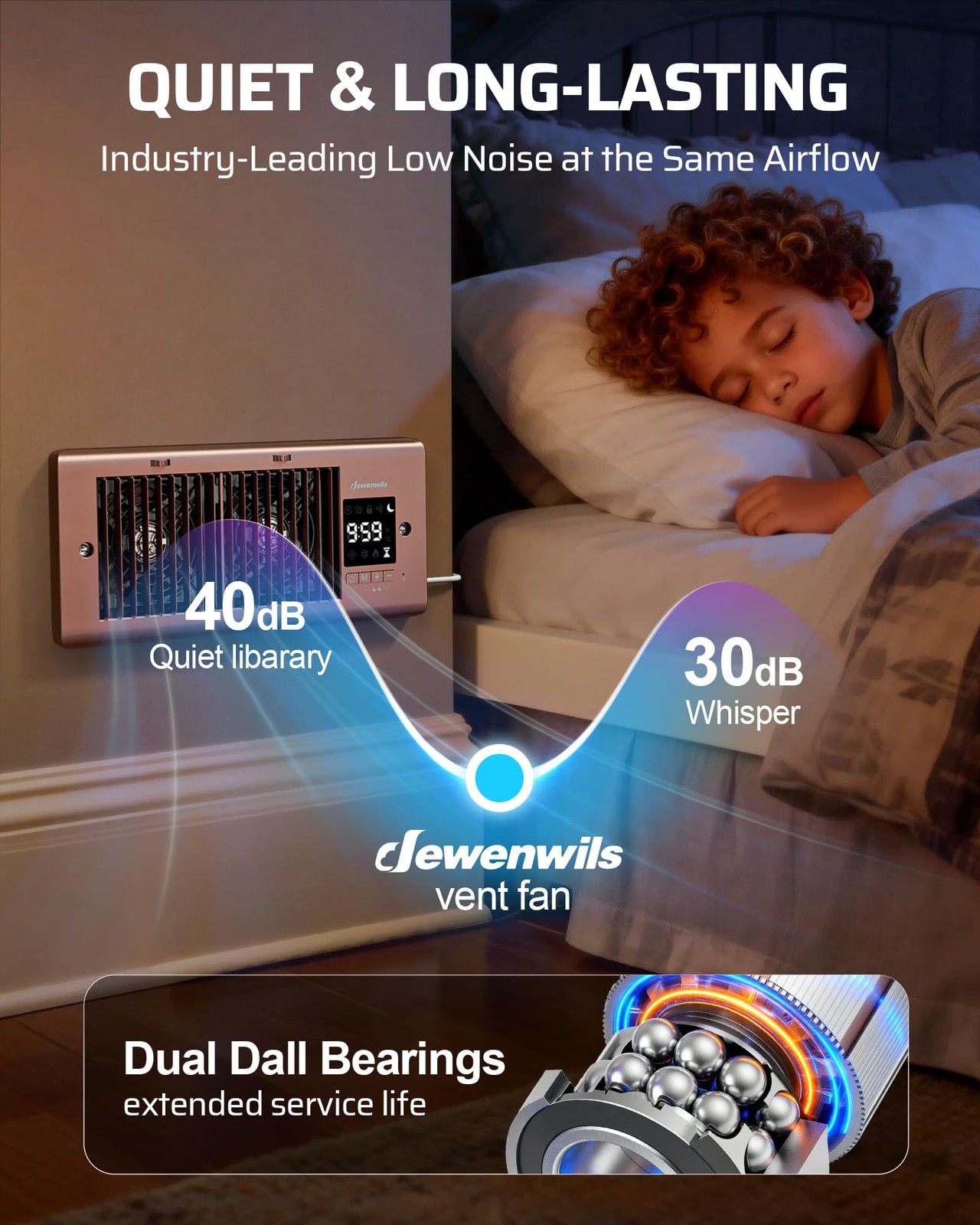 Dewenwils Register Booster Fan 4 X 10 Register Holes 180 Adjustable Grille Vent