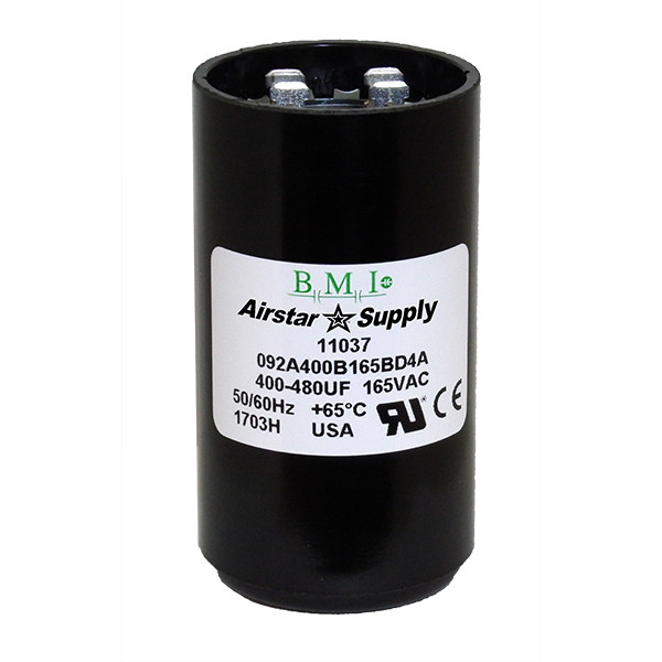 (2) PACK , 400 – 480 uF x 165 VAC BMI Motor Start Capacitor # 092A400B165BD4A