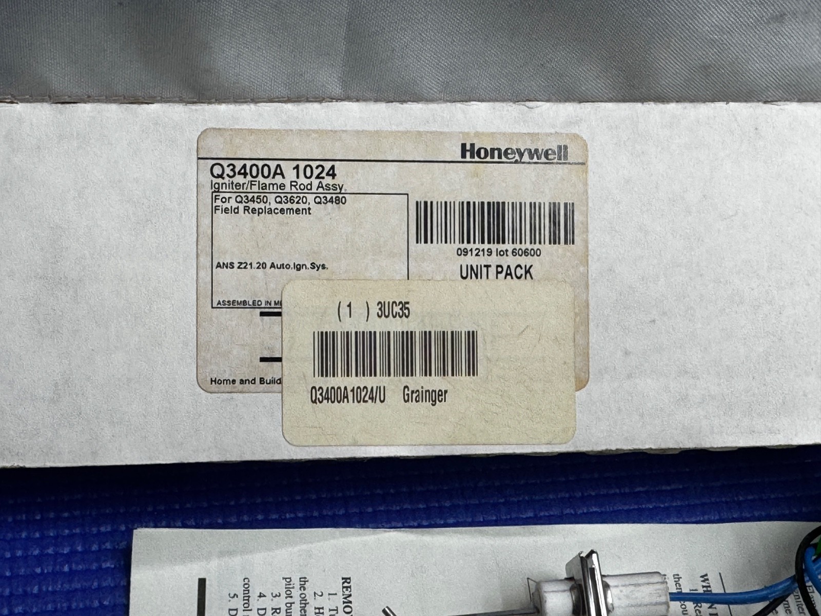 Honeywell (Resideo) Q3400A1024 Flame Rod Assembly, 30″ Ignition Wire for Q3450