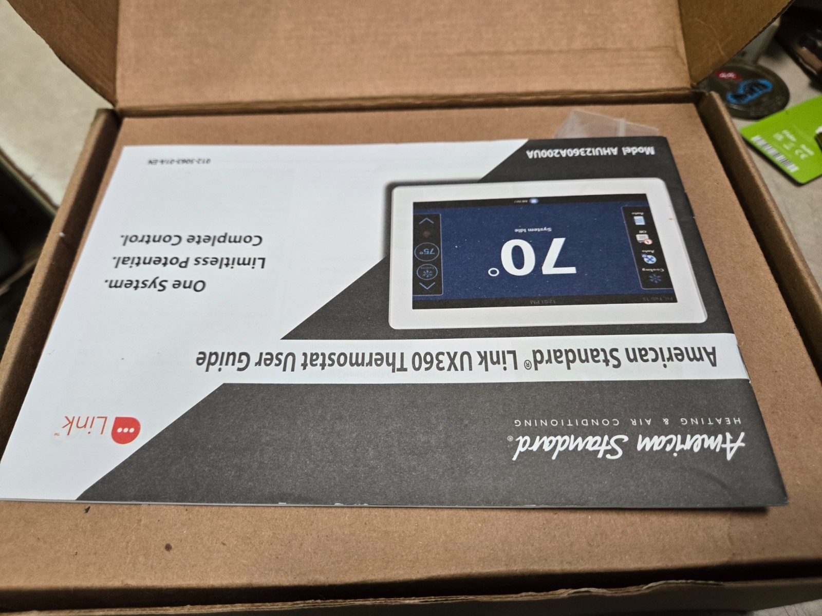 UX360 Smart Thermostat and SC360 System Control with American Standard Link NOB