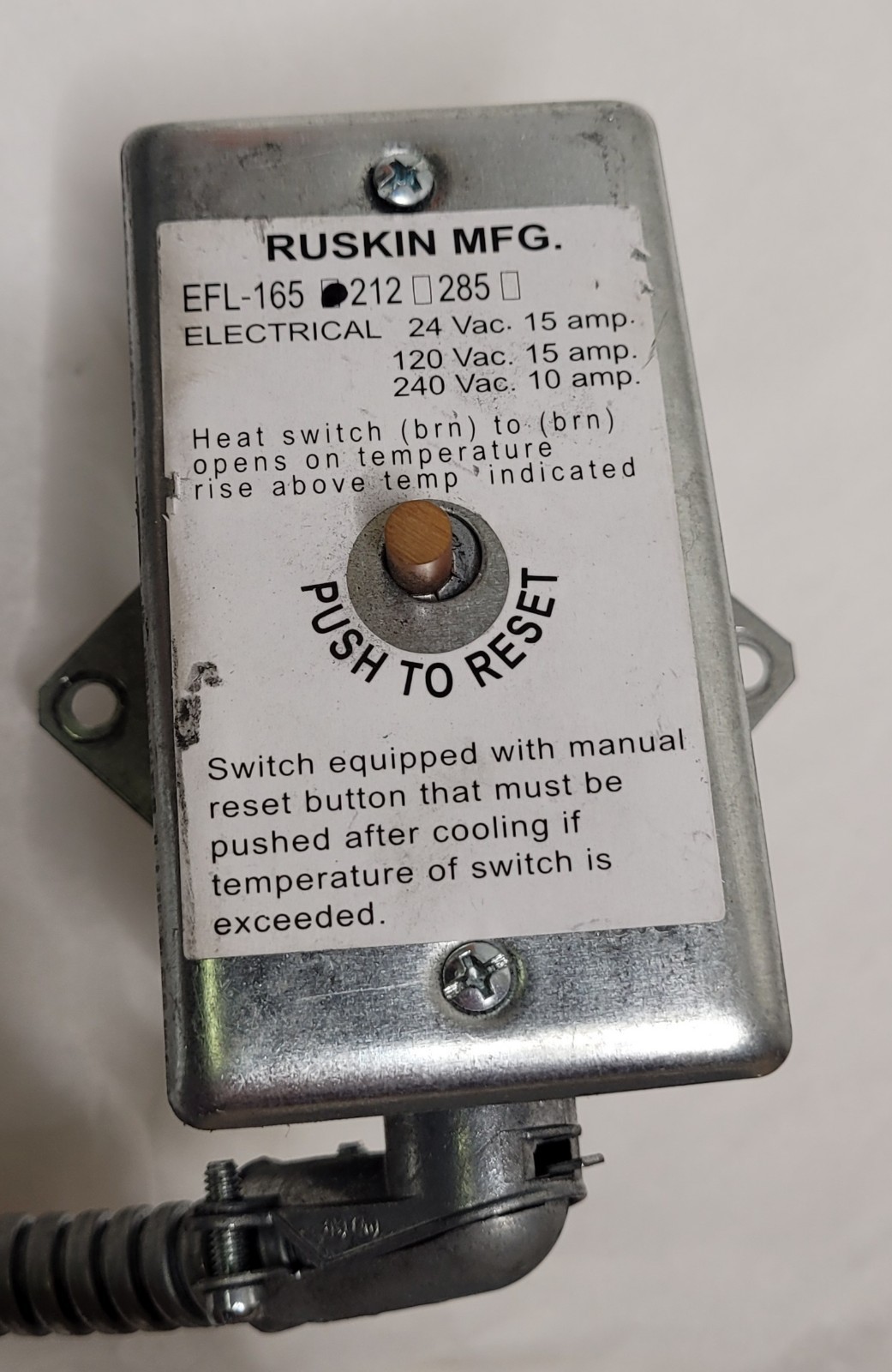 Belimo Ruskin FSLF120 RUS Spring Return Actuator With EFL-165 Fuse Link