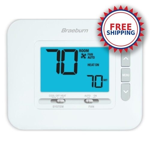Non-Programmable Thermostat 1 Heat 1 Cool – Manual HVAC Value Series FREE SHIP