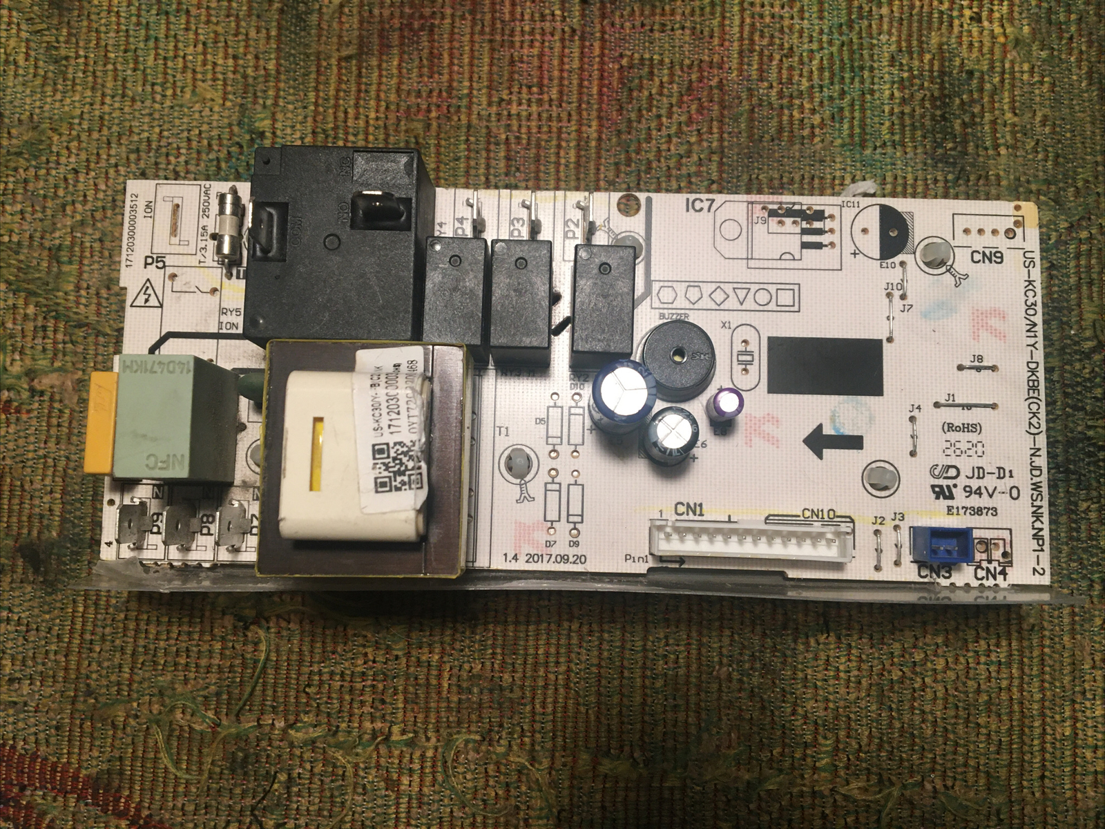 Midea ac model: NAW10R1BWT Power Supply Board ( US-KC30Y-B(C2) JDWS.NK) 12 Pin