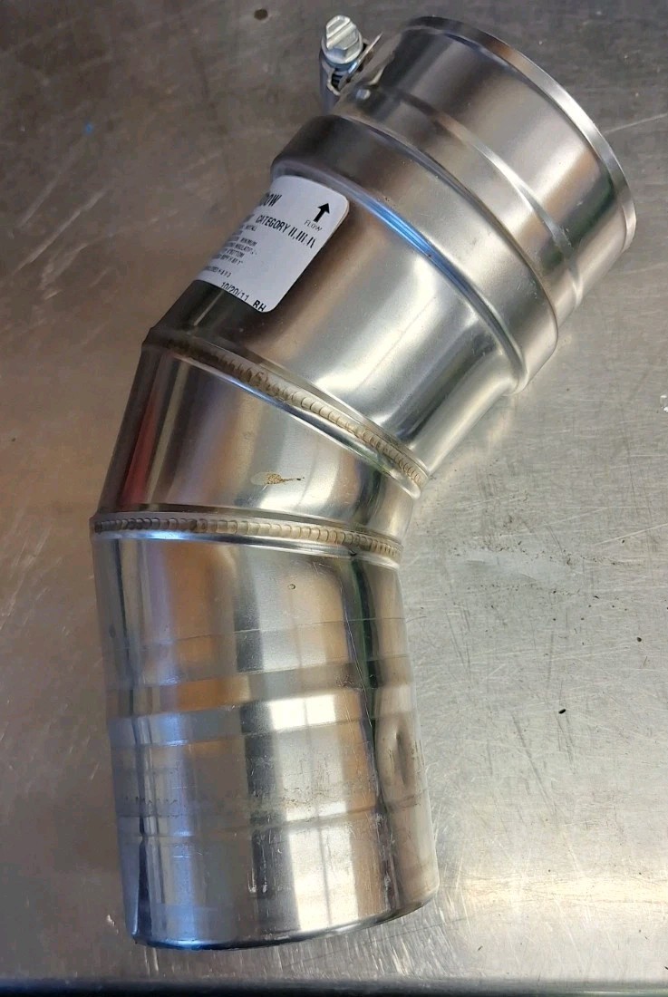 DuraVent FSELB4503 3 in. FasNSeal 45 deg Elbow Special Gas Vent