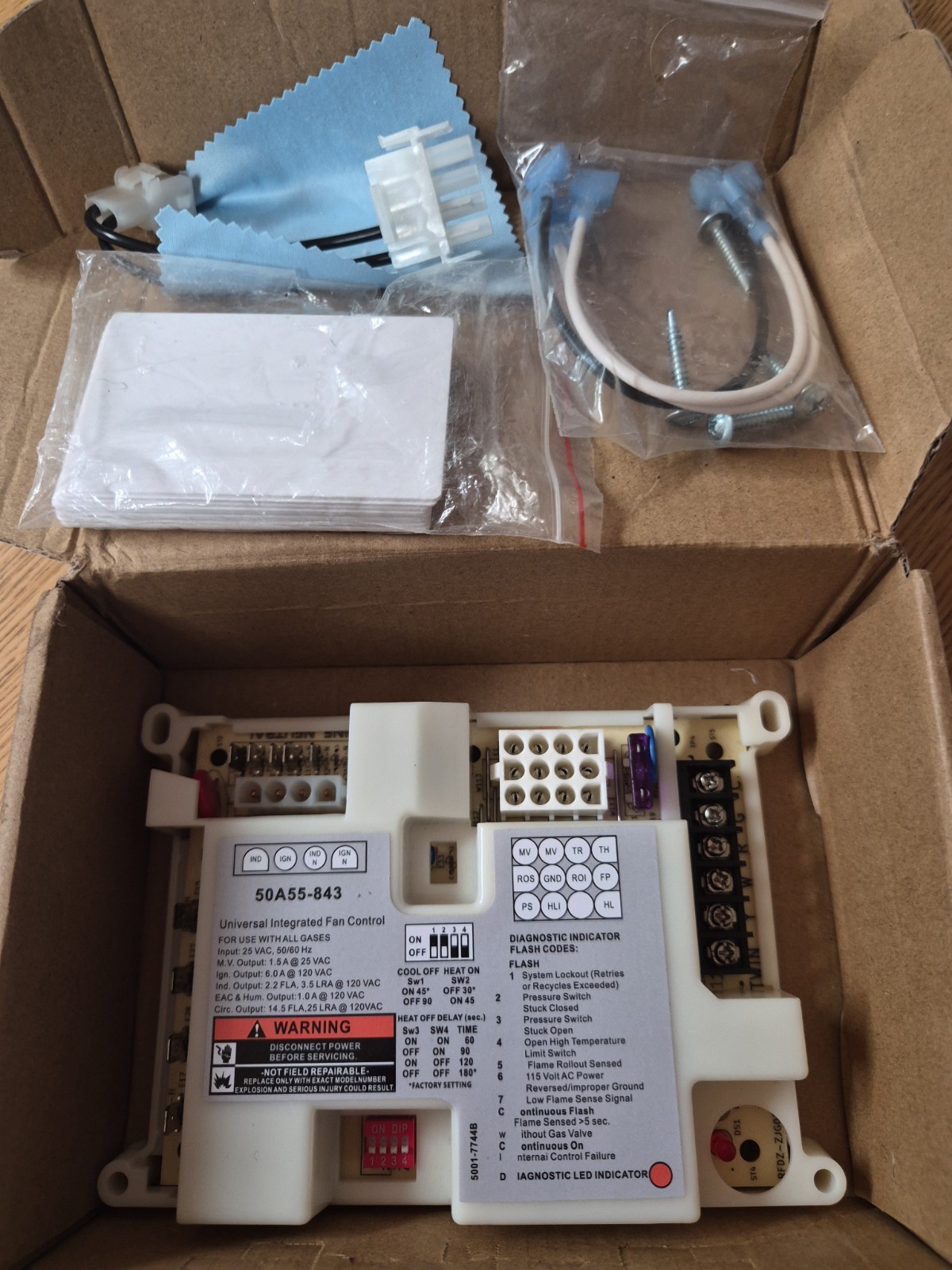 Universal Integrated Furnace Fan Control Board for White-Rodgers 50A55-843