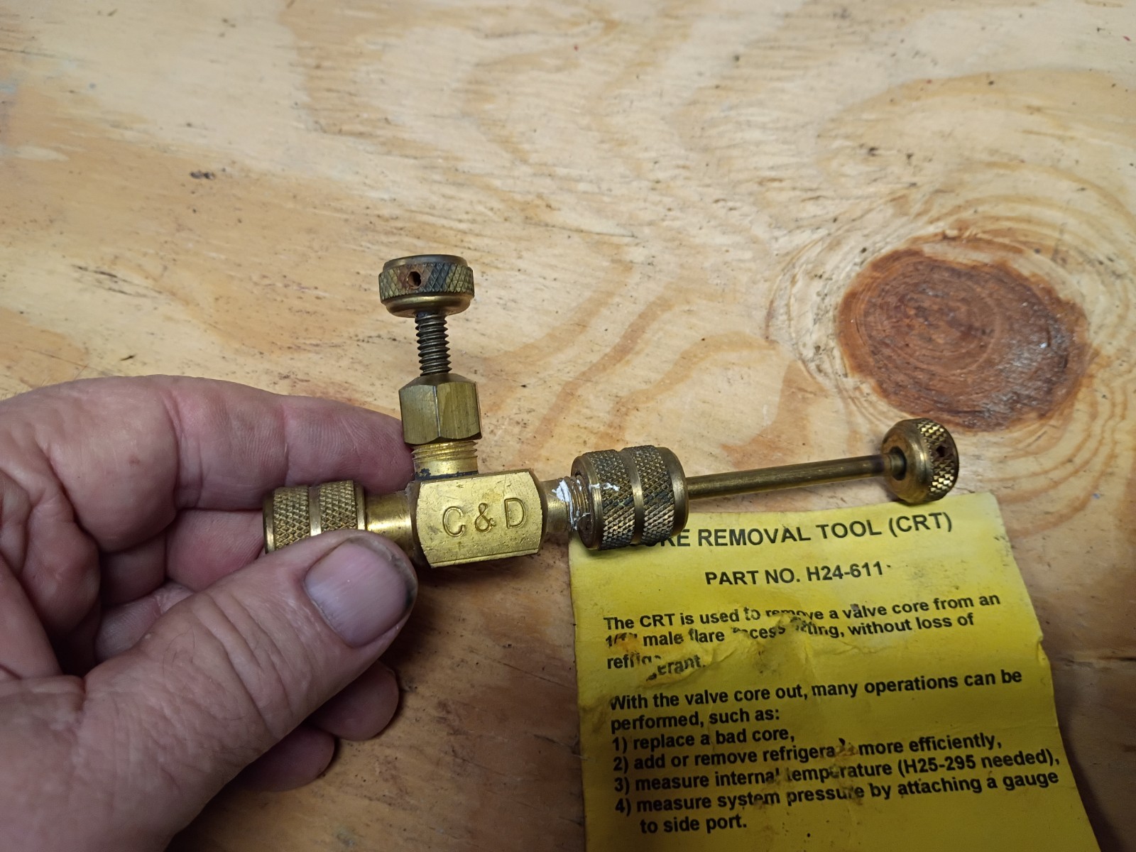 C & D Tool AC Schrader Valve Core Remover Installer 1/4 in Flare MAC USA