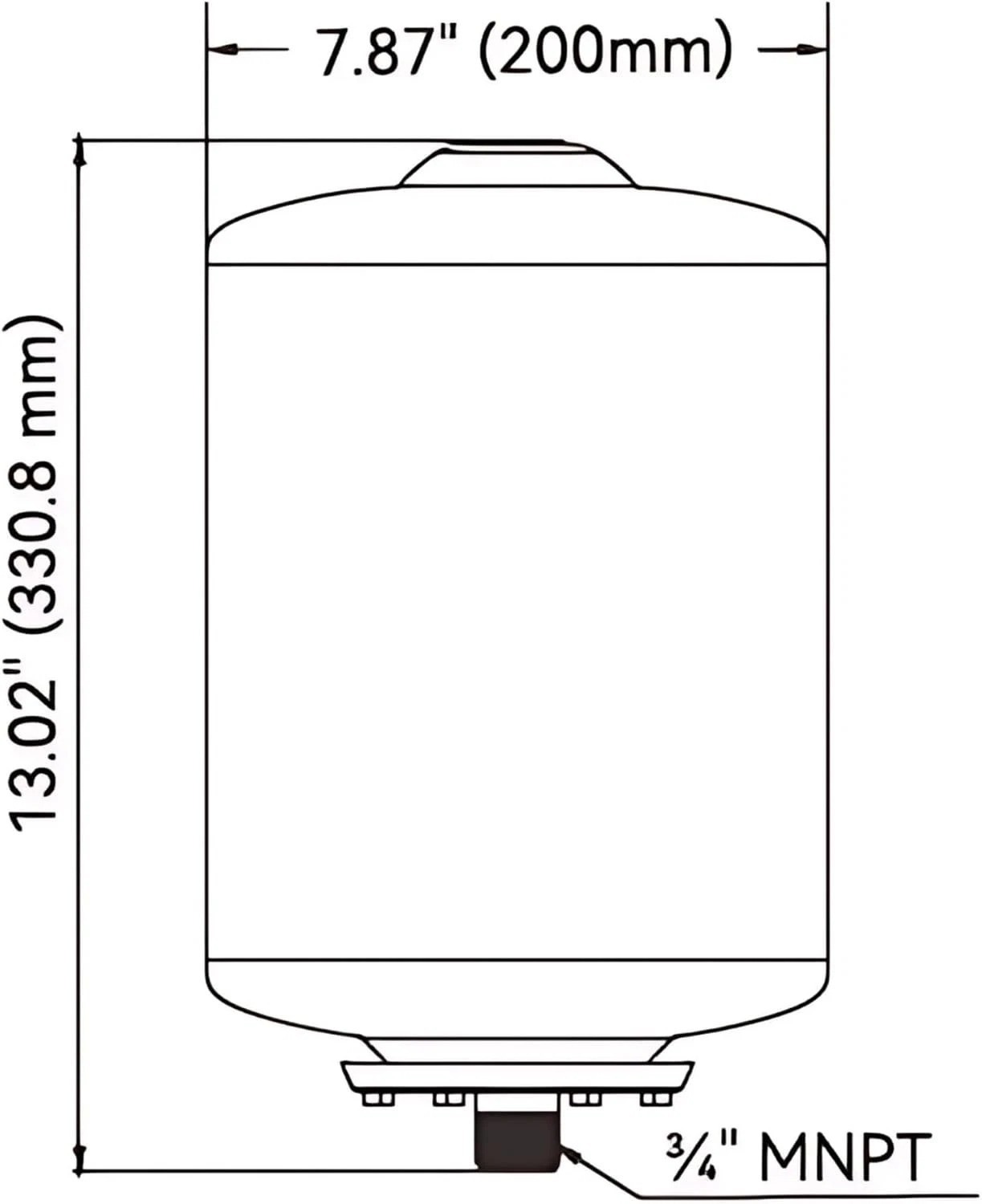 Compact 2 Gallon Expansion Tank – Reduces Pump Cycling, 87 PSI Efficiency