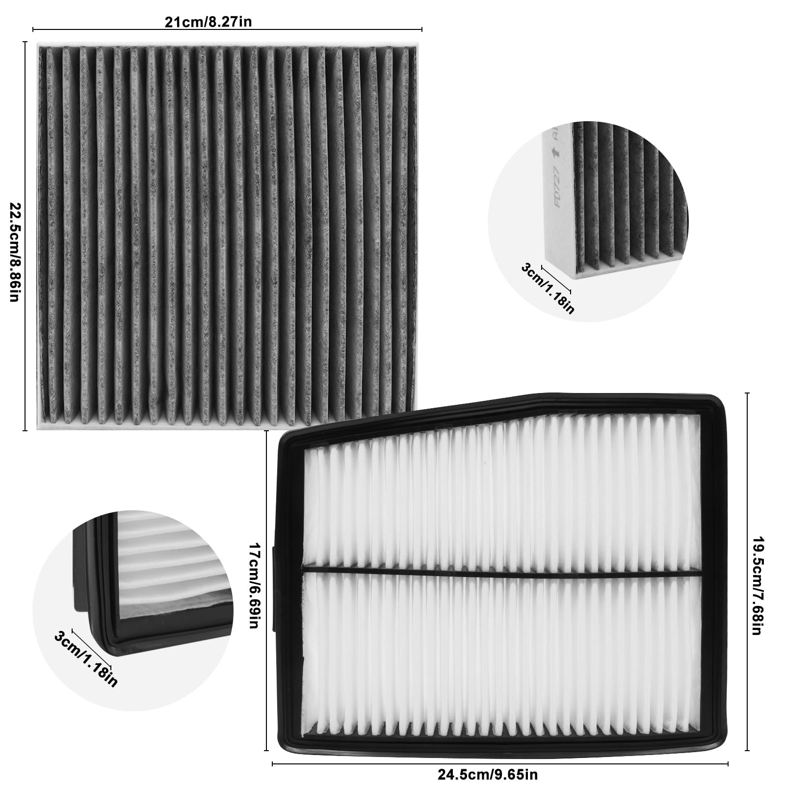 KEQGPCBE Comb Engine Cabin Air Filter for Hyundai Tucson Hybrid 2026 2025 202…