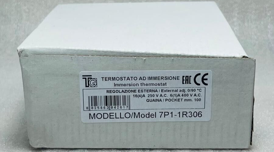 TG 7P1-1R306 immersion thermostat EXTERNAL 0/90 C250V POCKET MM 100