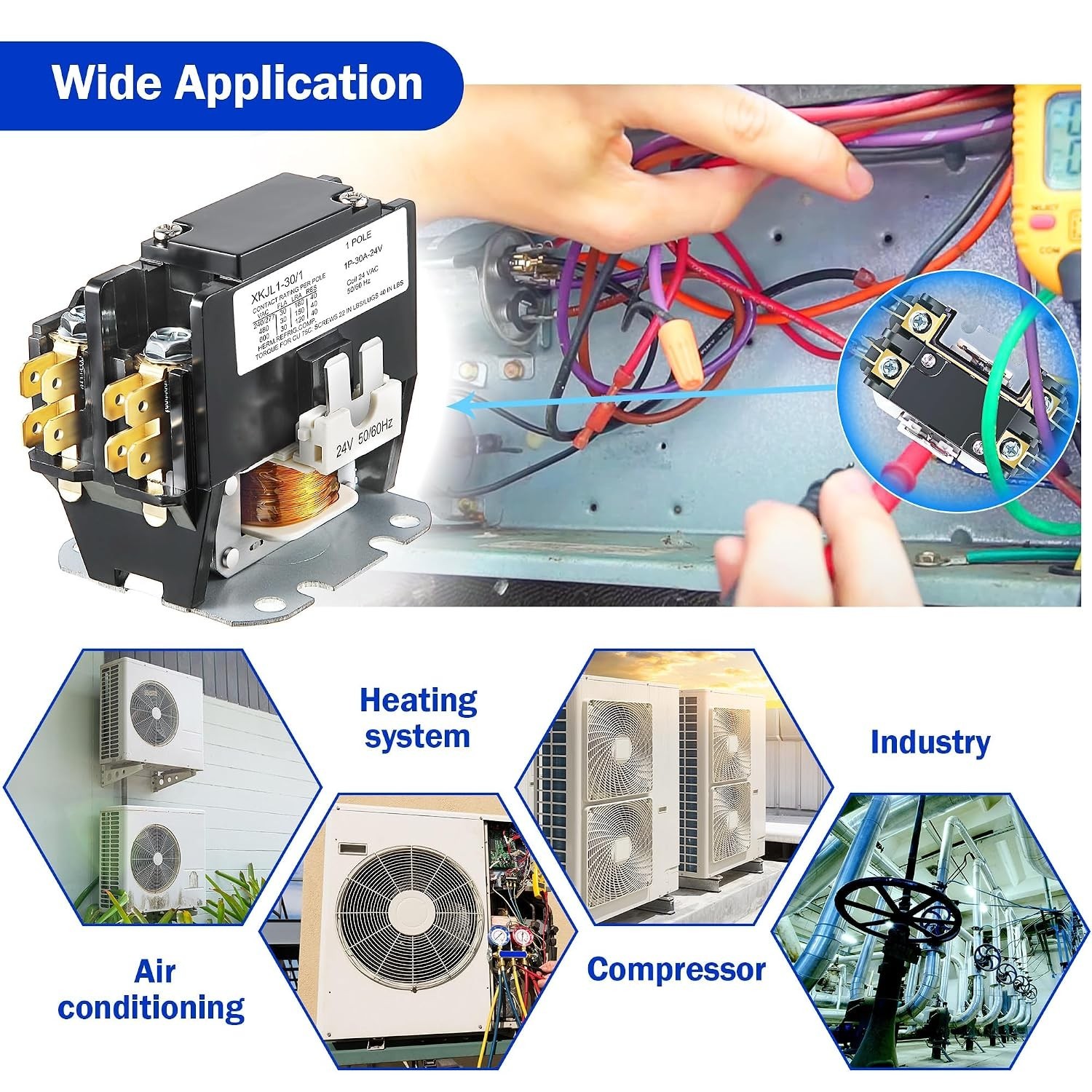 24V HVAC Motor Relay – Certified 30A Air Conditioner Replacement Part