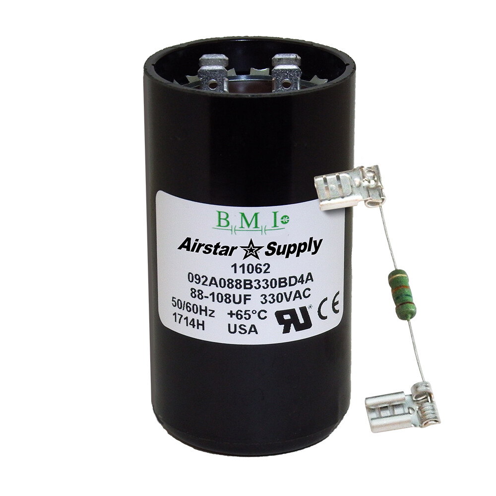 88-108 uF x 330 VAC BMI # 092A088B330BD4A Motor Start AC Capacitor w/ Resistor