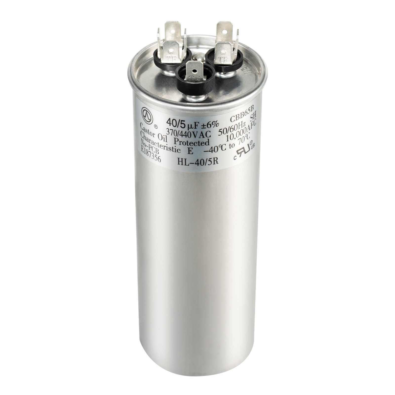 QYCKFIXR 40+5 uF 40/5 MFD ±6% 370V/440VAC CBB65 Dual Run Circular Start…
