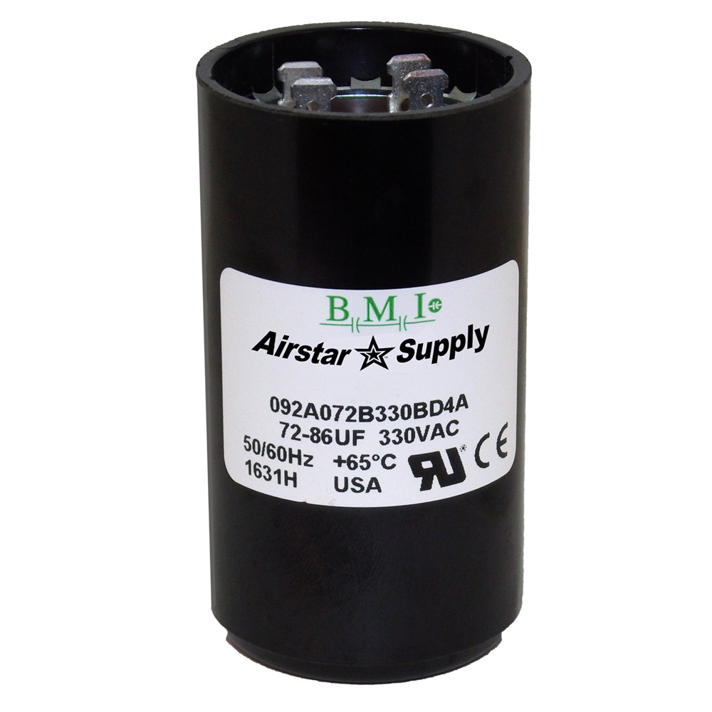 72 – 86 uF x 330 VAC BMI # 092A072B330BD4A Motor Start Capacitor USA